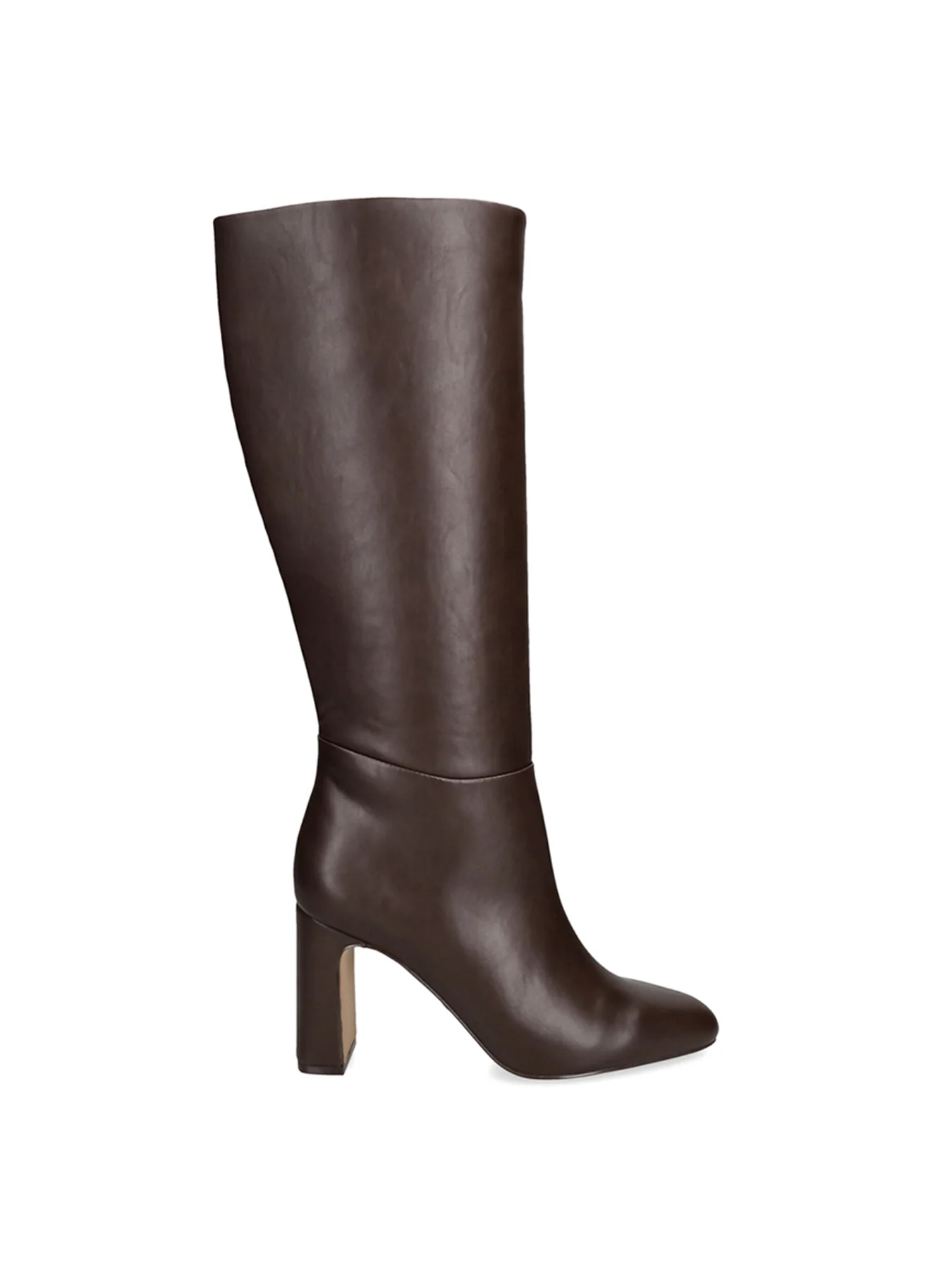 Speedway Heeled Leather Knee-High Boots Dark Brown - Image 3