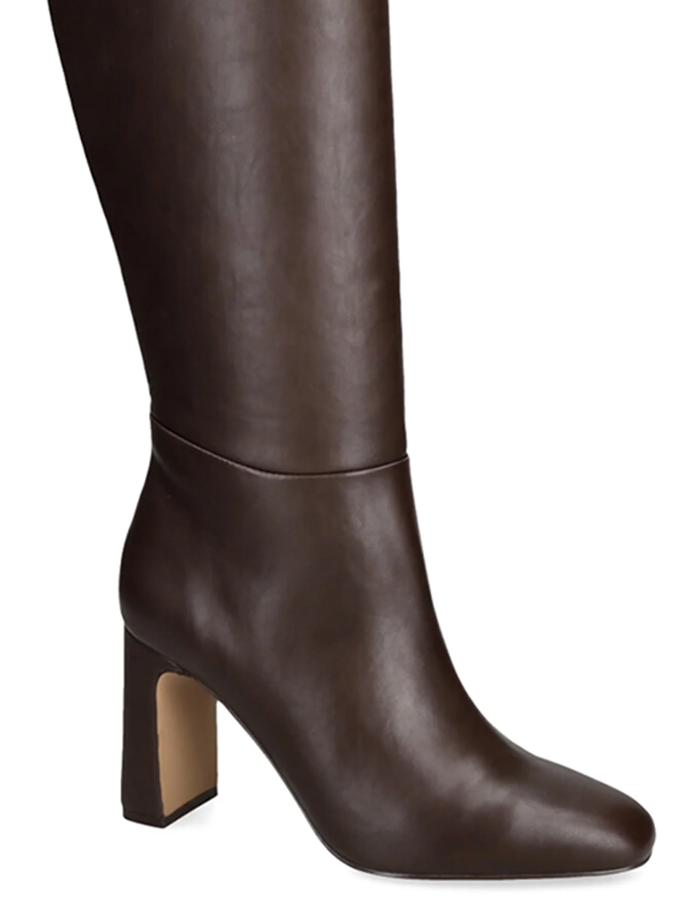Speedway Heeled Leather Knee-High Boots Dark Brown - Image 4