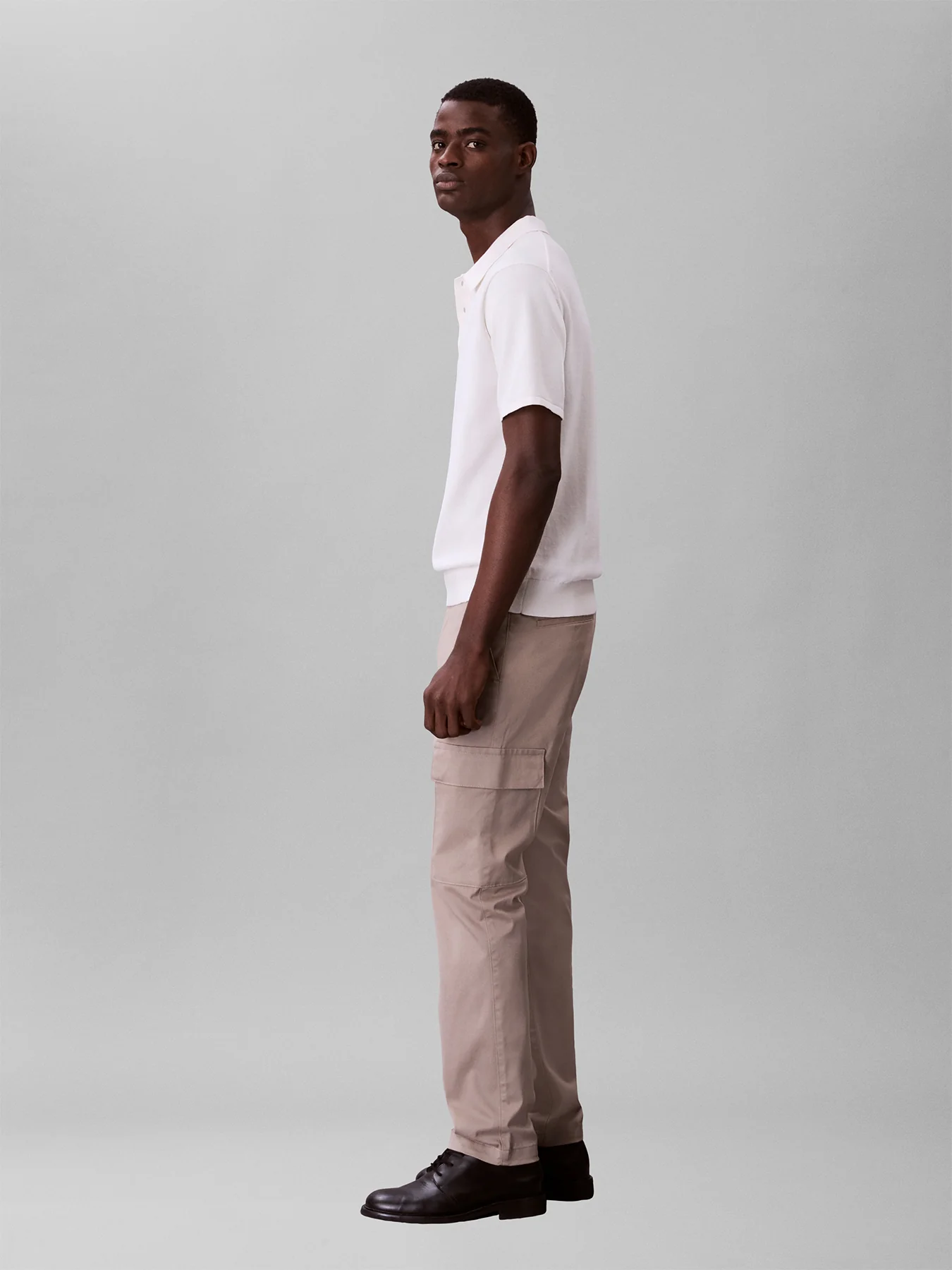 Slim Stretch Cotton Cargo Trousers - Image 5