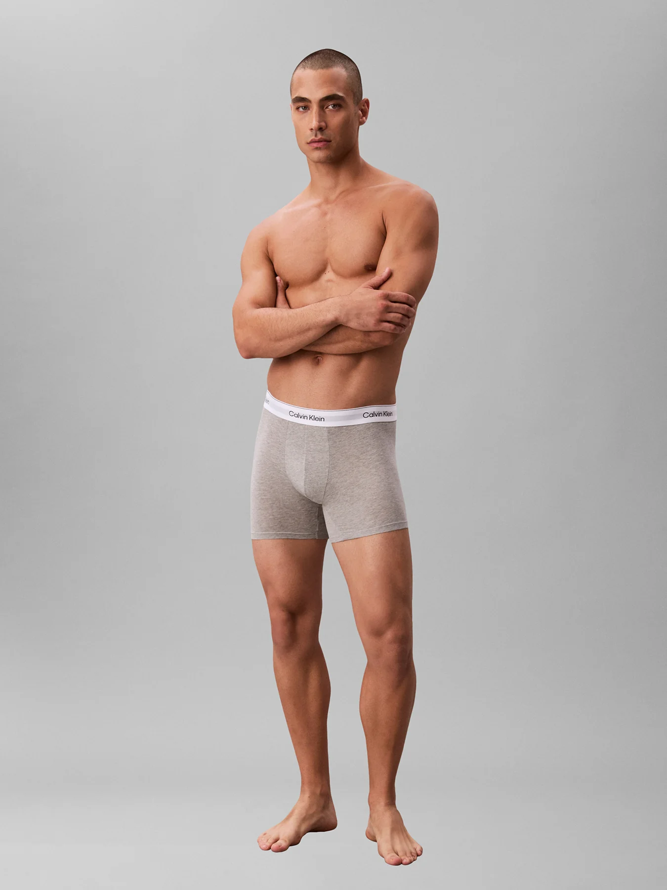 3 Pack Icon Cotton Stretch Trunks Grey - Image 2