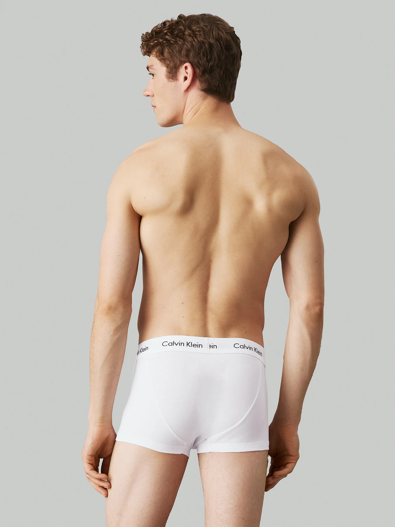 Low Rise 3 Pack Cotton Stretch Trunks White - Image 3