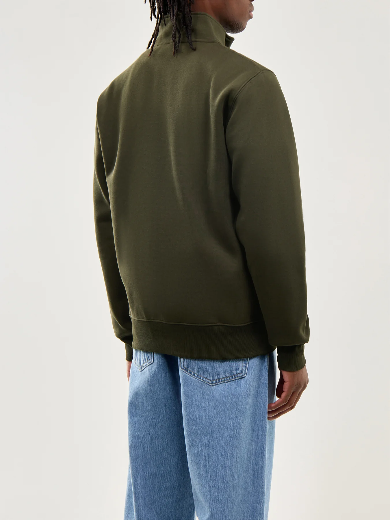 Chase Neck Zip Sweat Olive Gold - Image 5