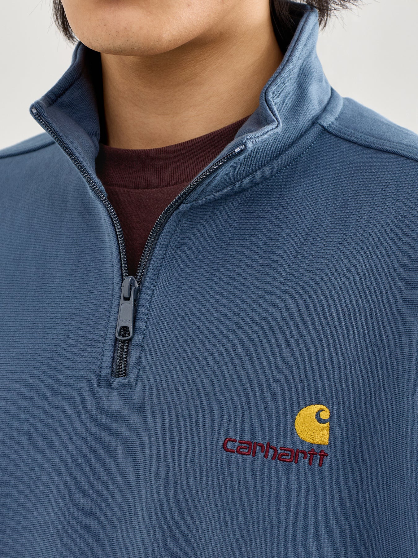 American Script Half Zip Sweatshirt Blue - Image 3