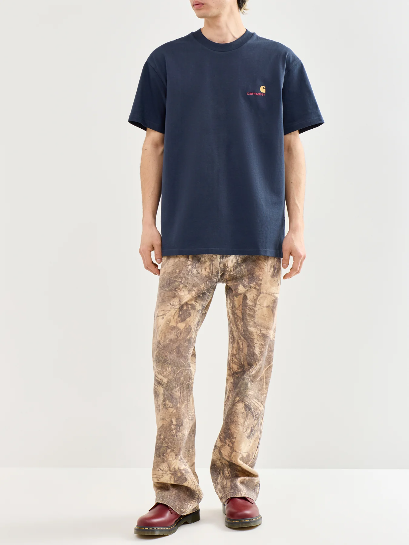 American Script T-Shirt Navy - Image 2