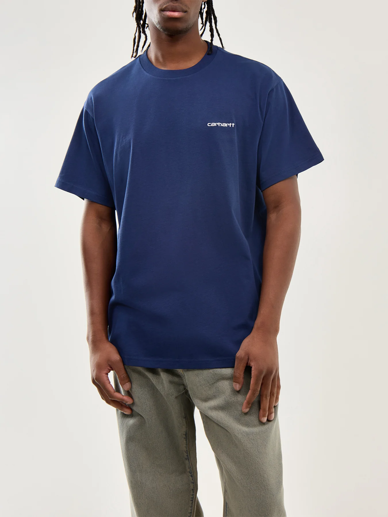 Short Sleeve Script Embroidery T-Shirt Jupiter  White - Image 4