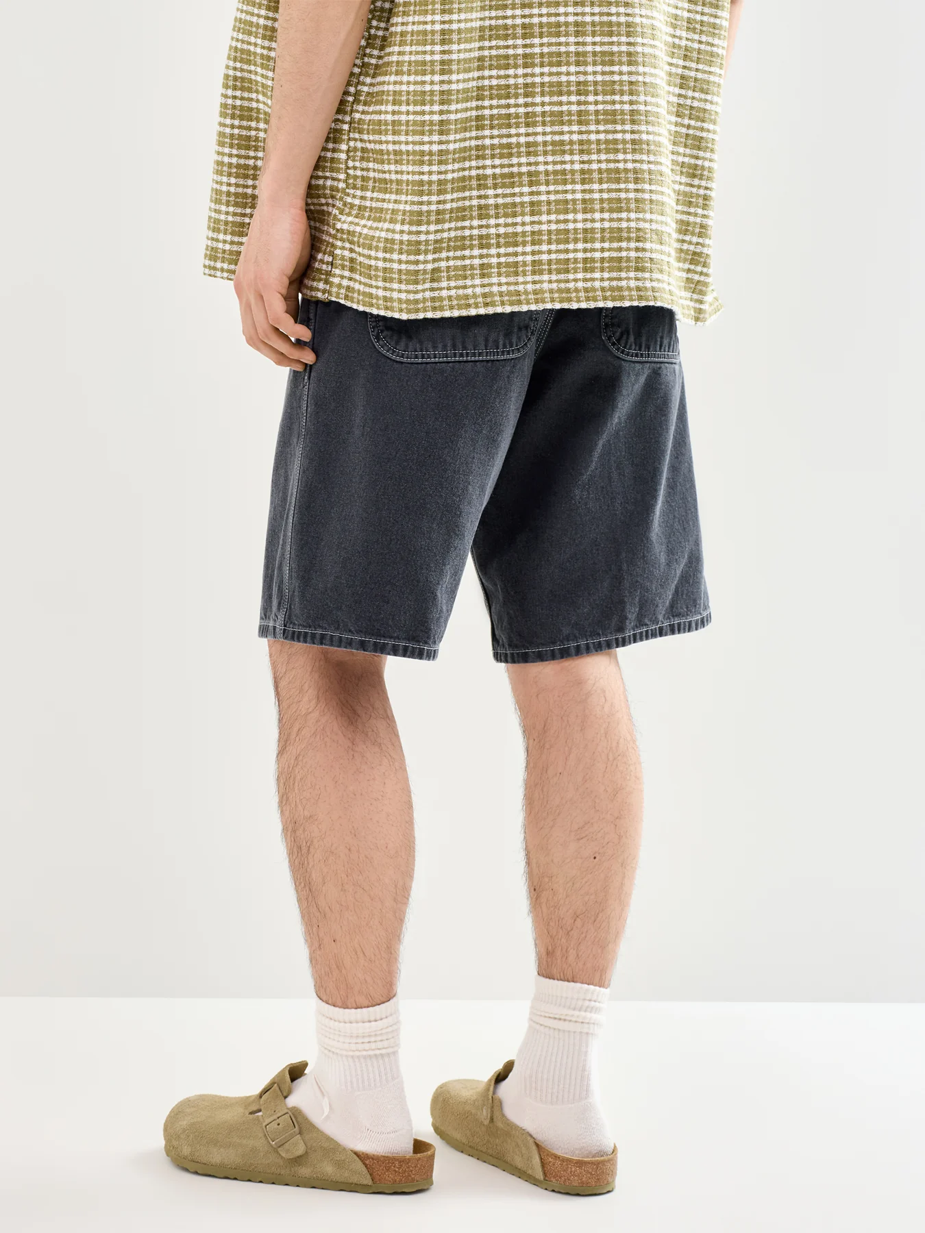 Simple Denim Shorts Black - Image 5