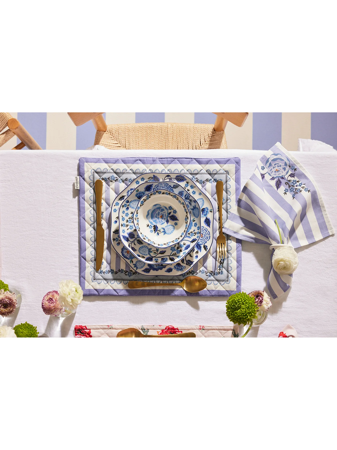 Strawberry Garden Blue 2 Pack Placemats - Image 2
