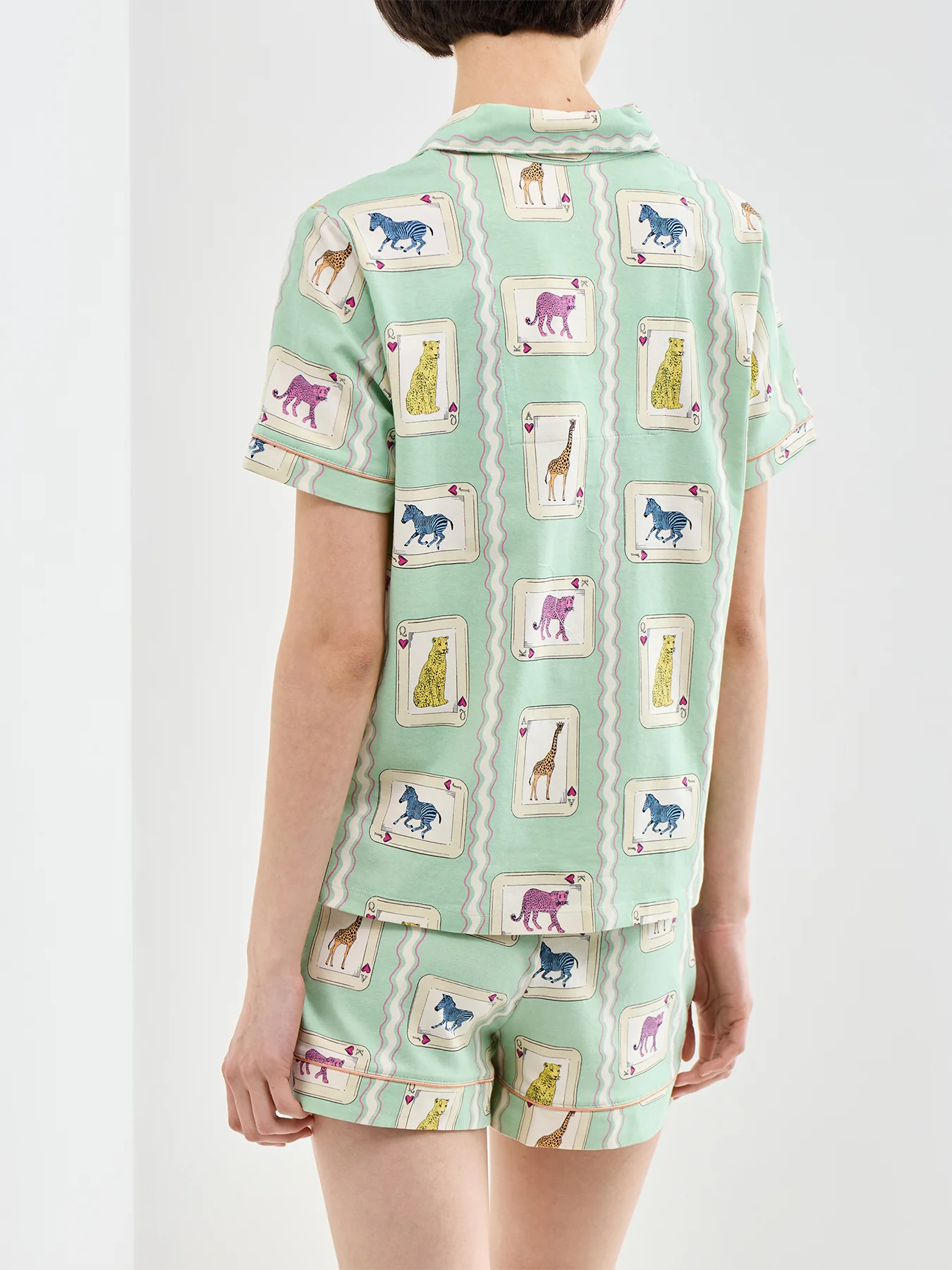 Playing Cards Pyjama Short Set Print - Image 3