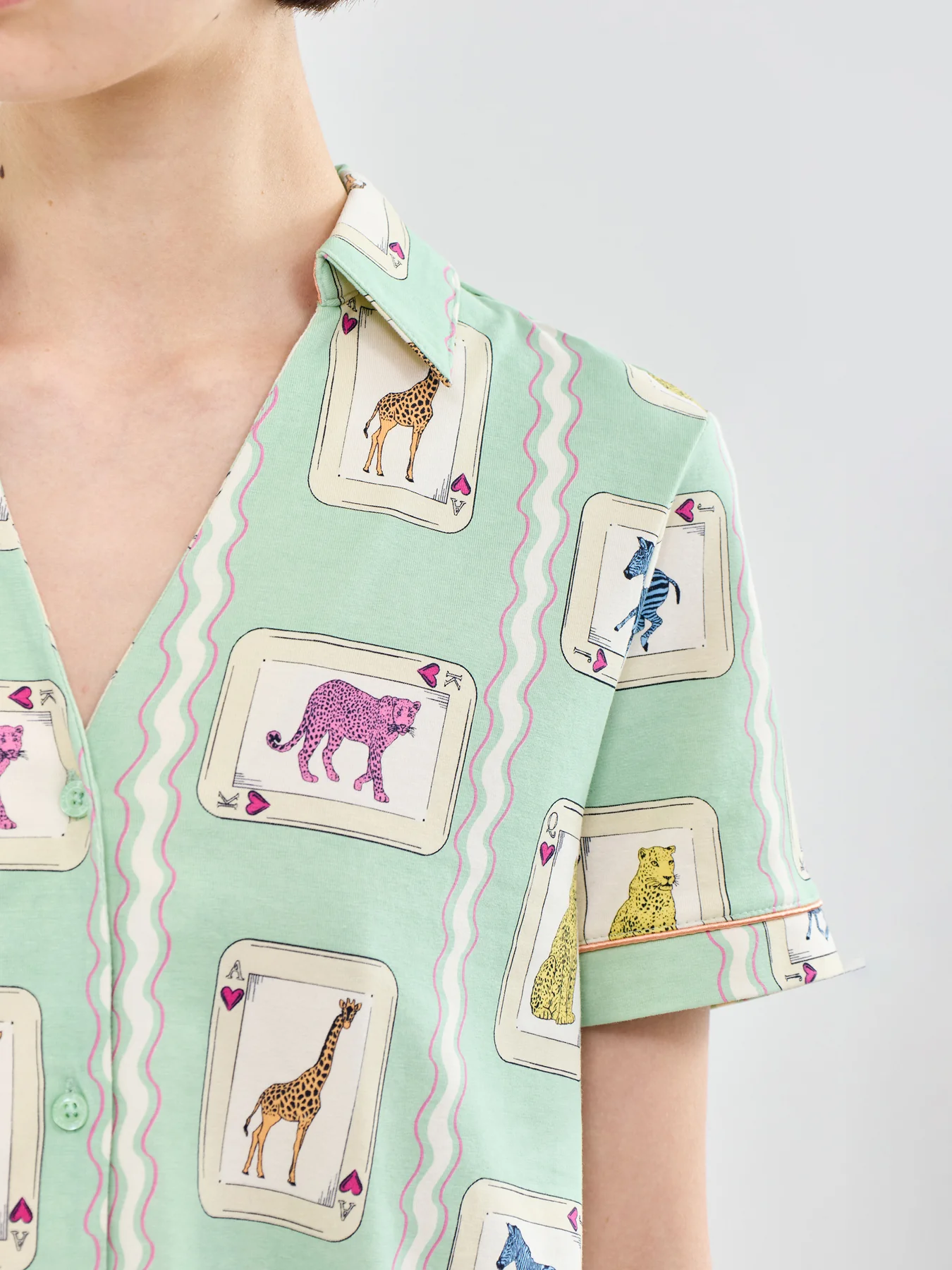 Playing Cards Pyjama Short Set Print - Image 4