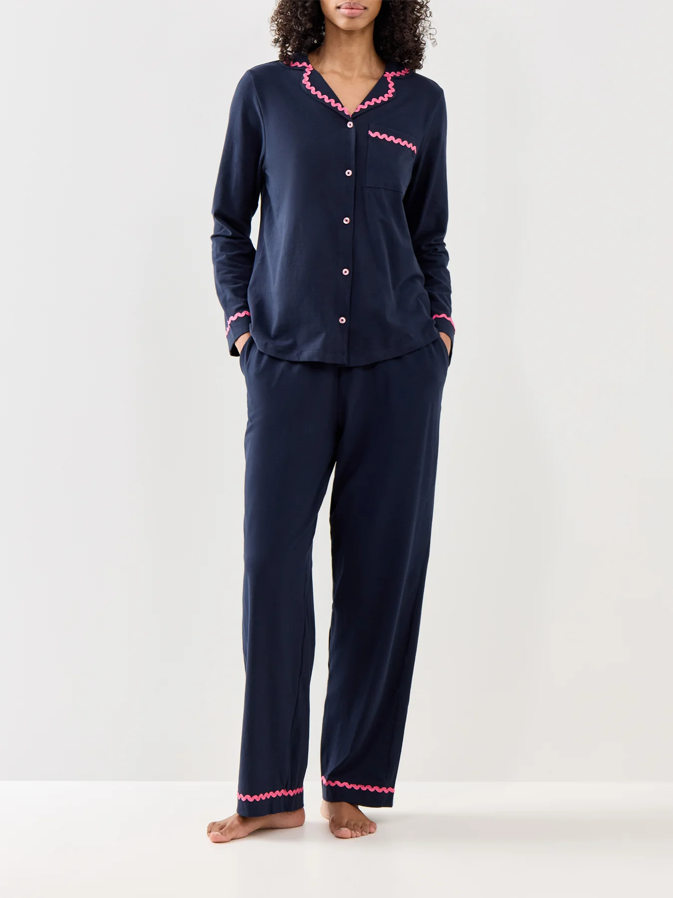 Good Morning Long PJ Set Navy - Image 2