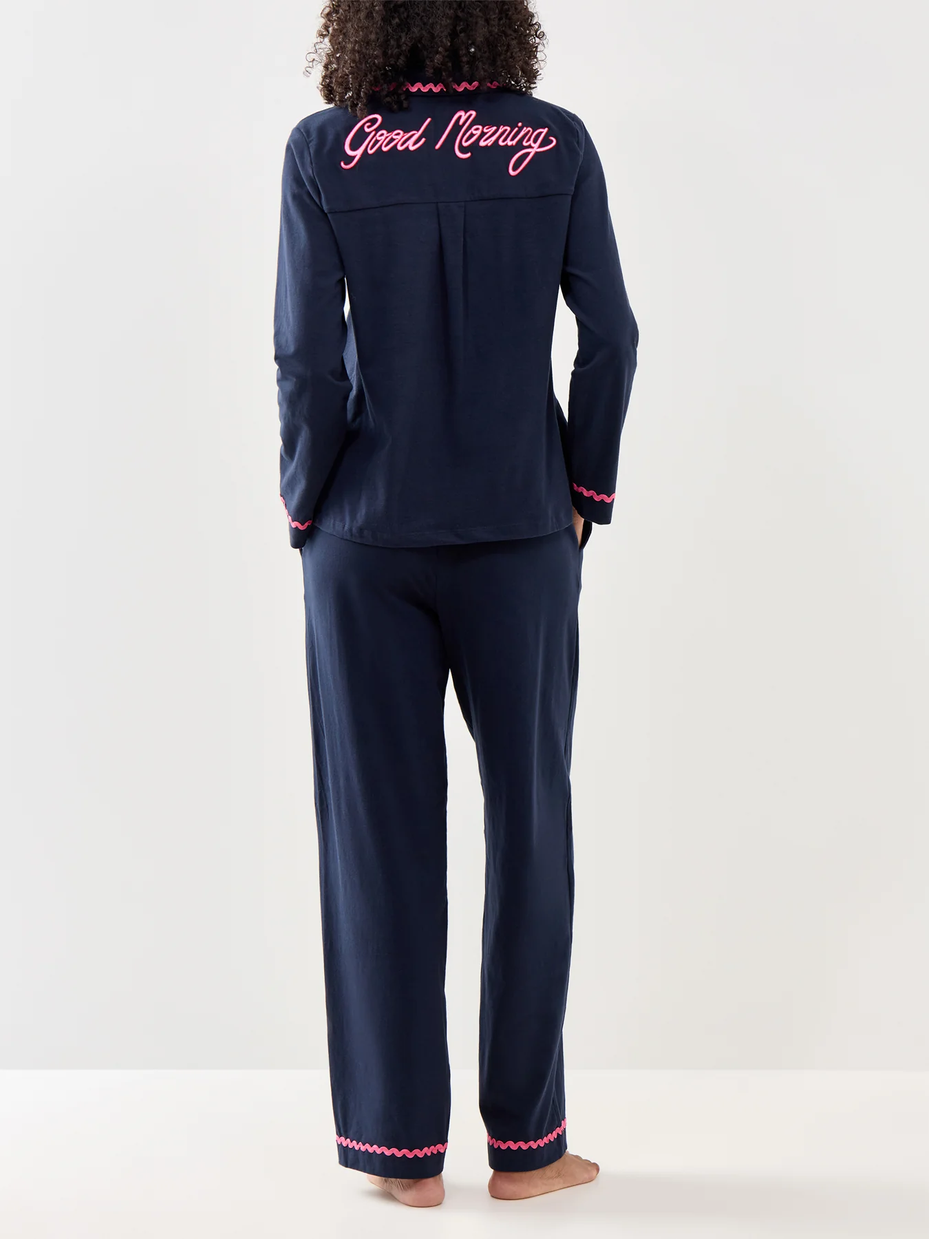 Good Morning Long PJ Set Navy - Image 3