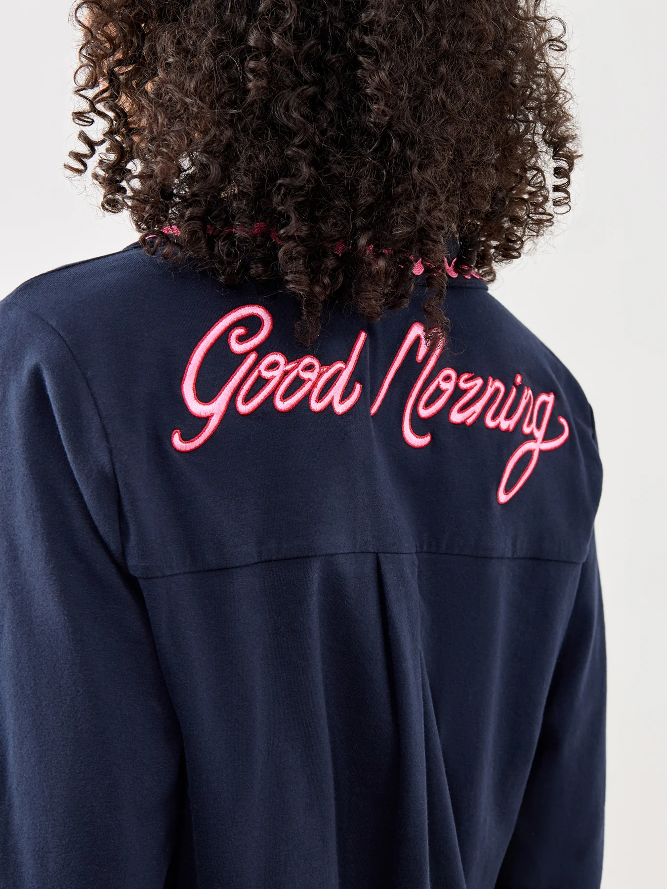 Good Morning Long PJ Set Navy - Image 4