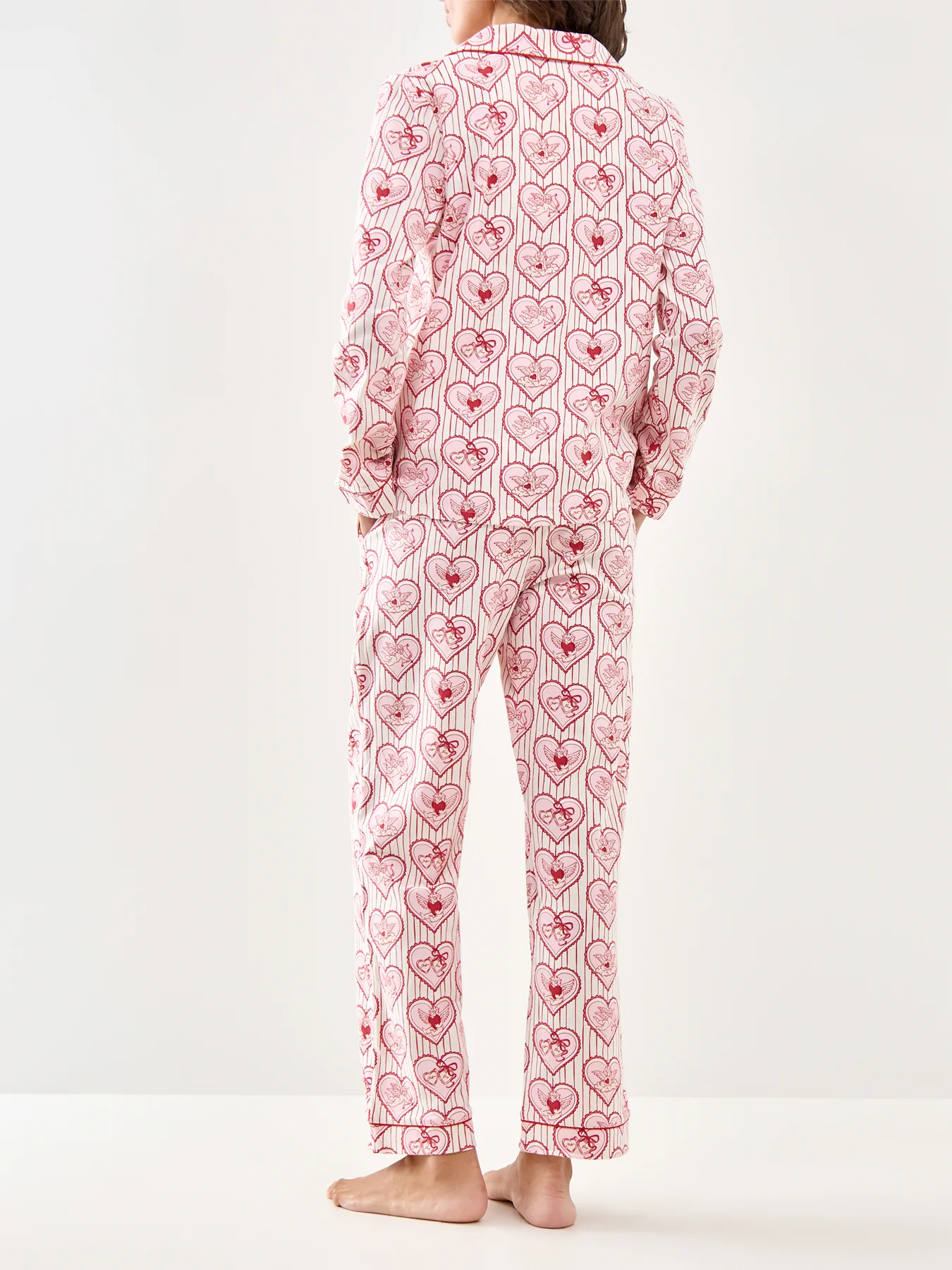 Heart Cupid Long Pyjama Set Pink - Image 3