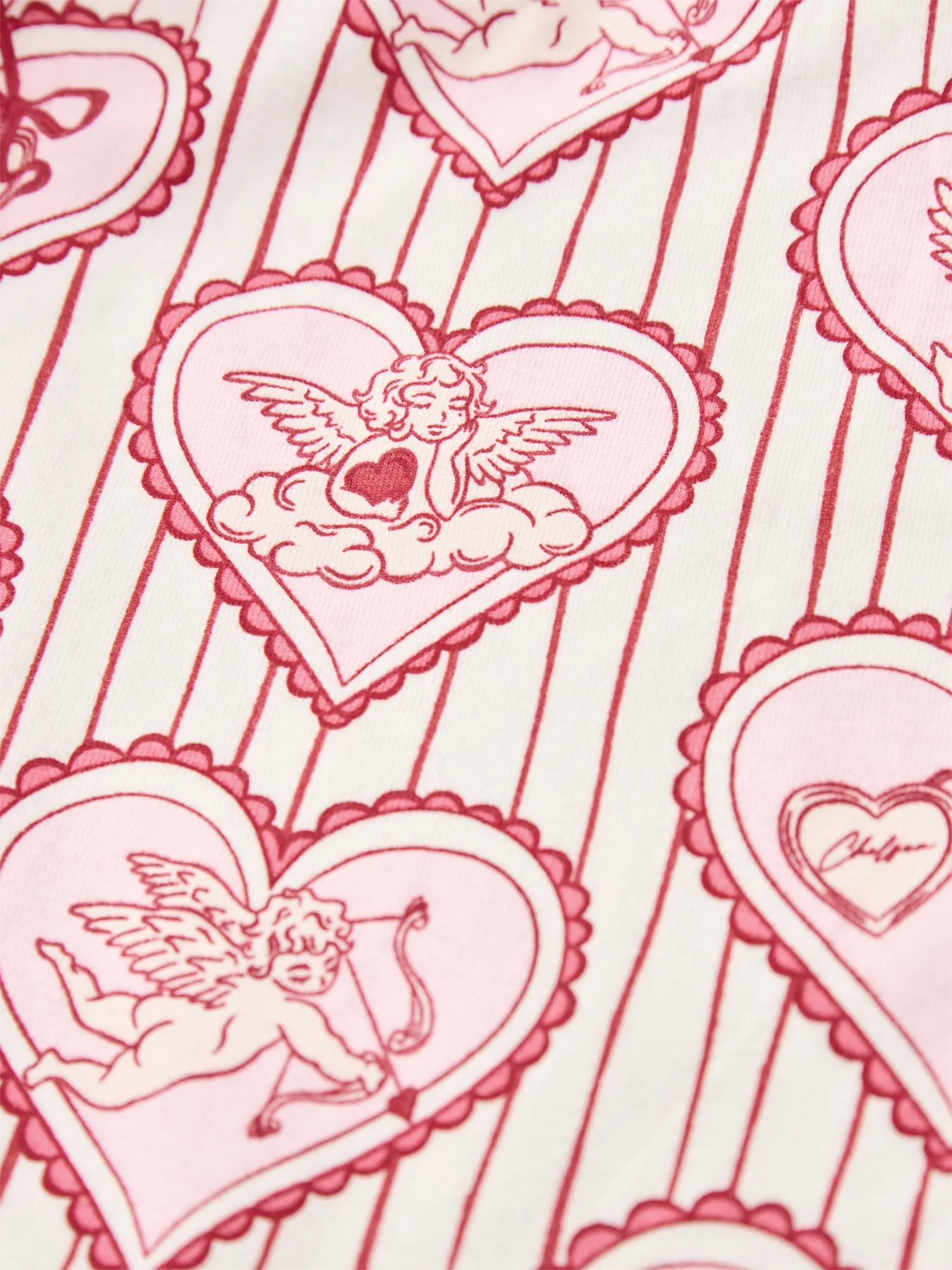 Heart Cupid Long Pyjama Set Pink - Image 4