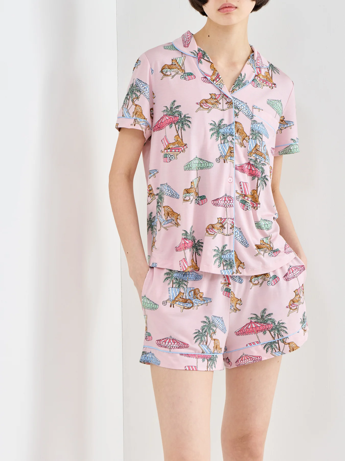 Summer Lounging Pyjama Short Set Print - Image 2