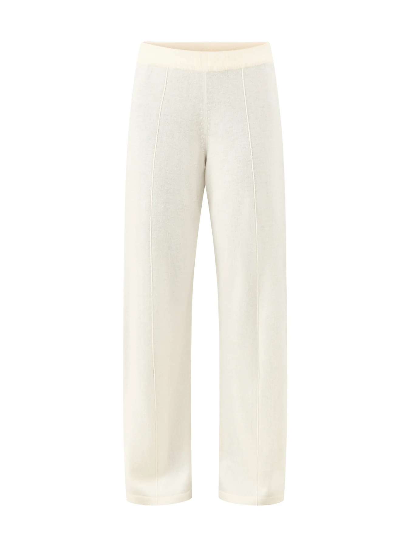 Wide Leg Track Trousers Cream