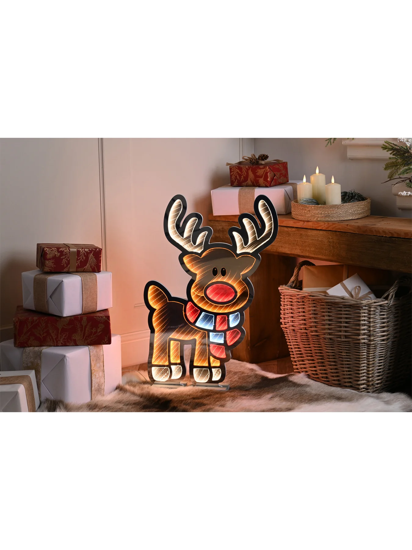 Reindeer LED Sign on Stand 60cm - Image 2