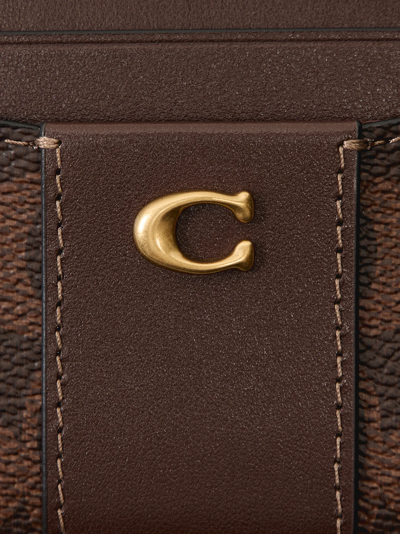 Coated Canvas Signature Essential Card Case Brown - Image 3