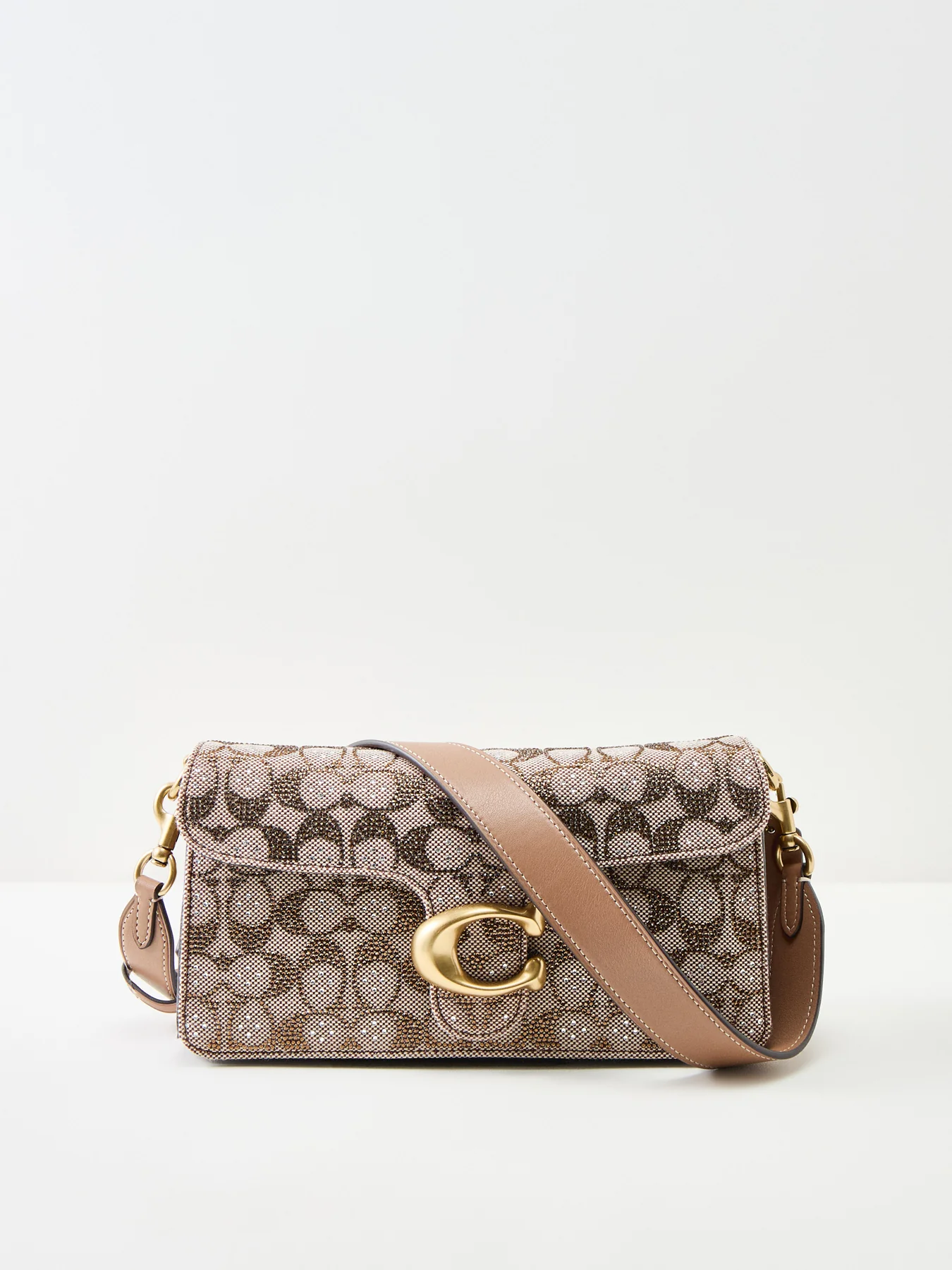 Crystal Signature Soft Tabby Shoulder Bag 26 Brown - Image 6