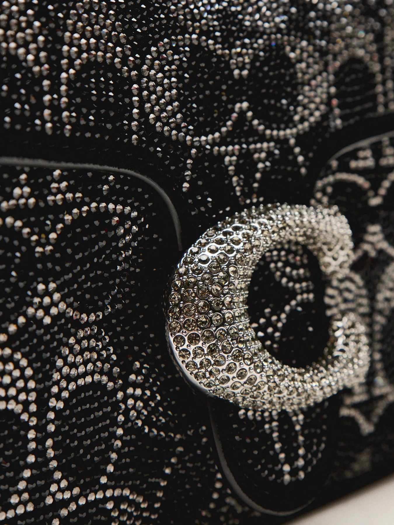Crystal Suede Shoulder Bag Black - Image 5