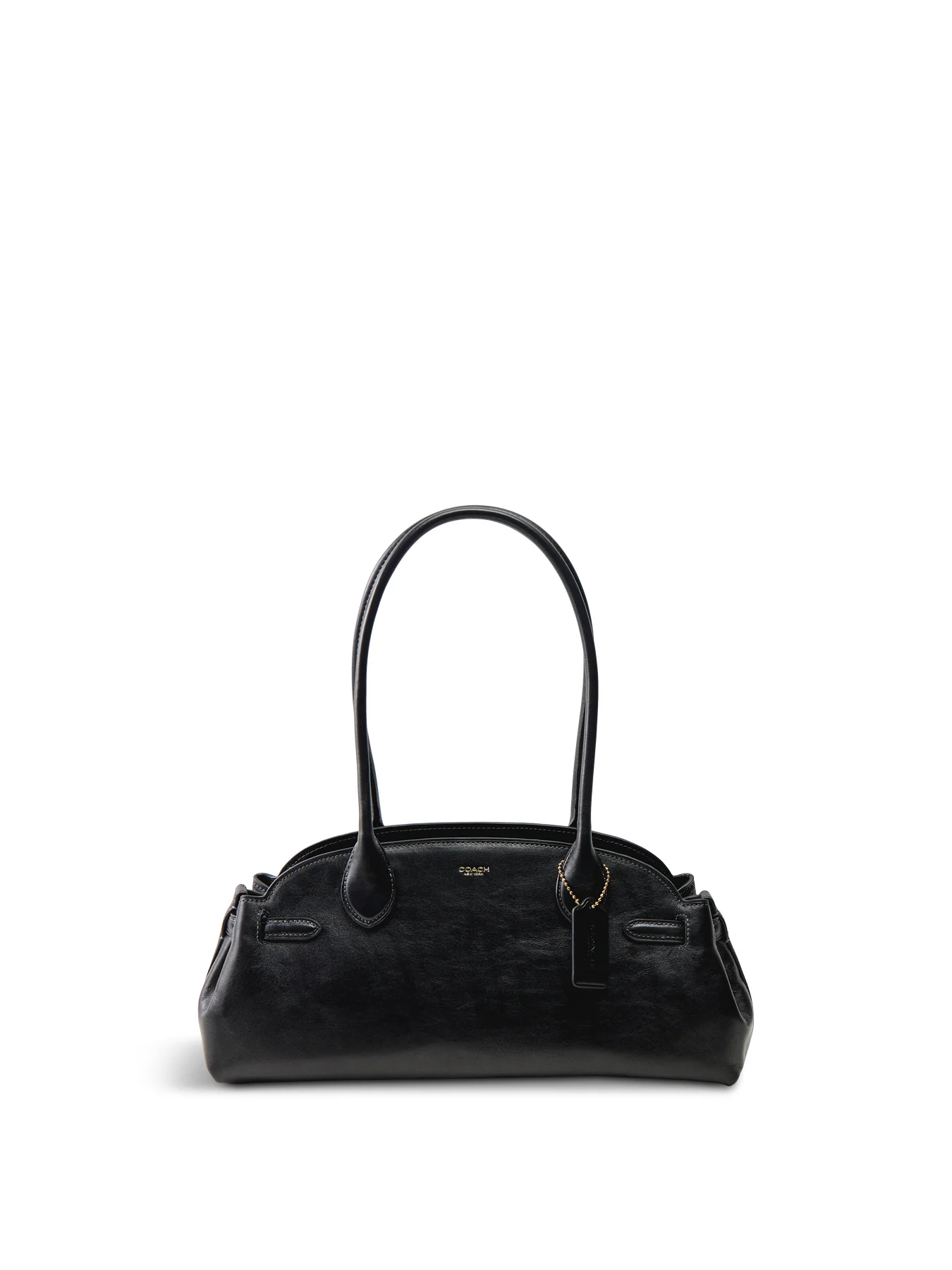 Glazed Leather Empire Carryall 34 Black