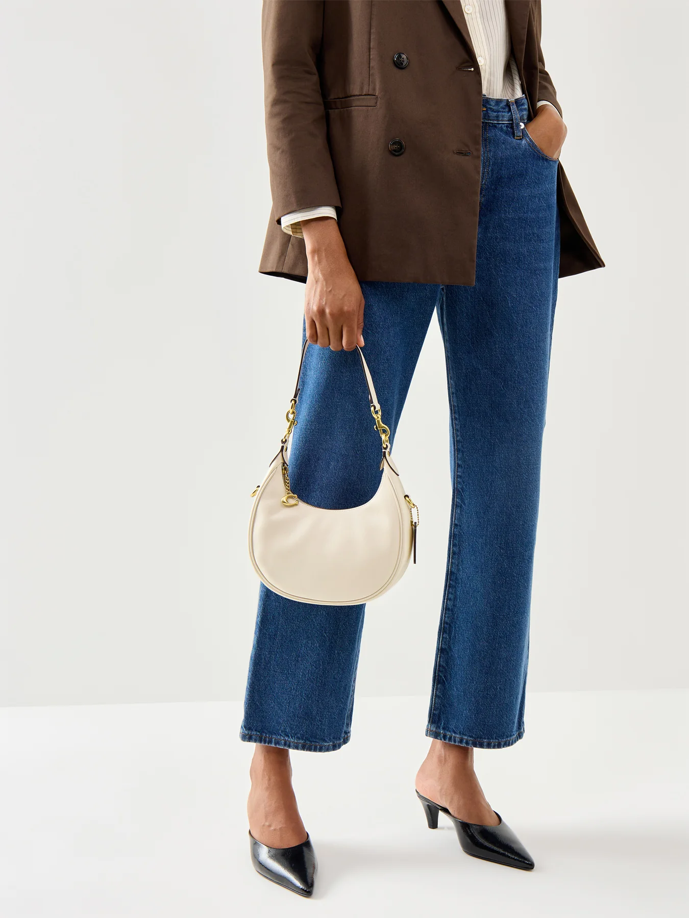 Jonie Leather Bag 22 Chalk - Image 2