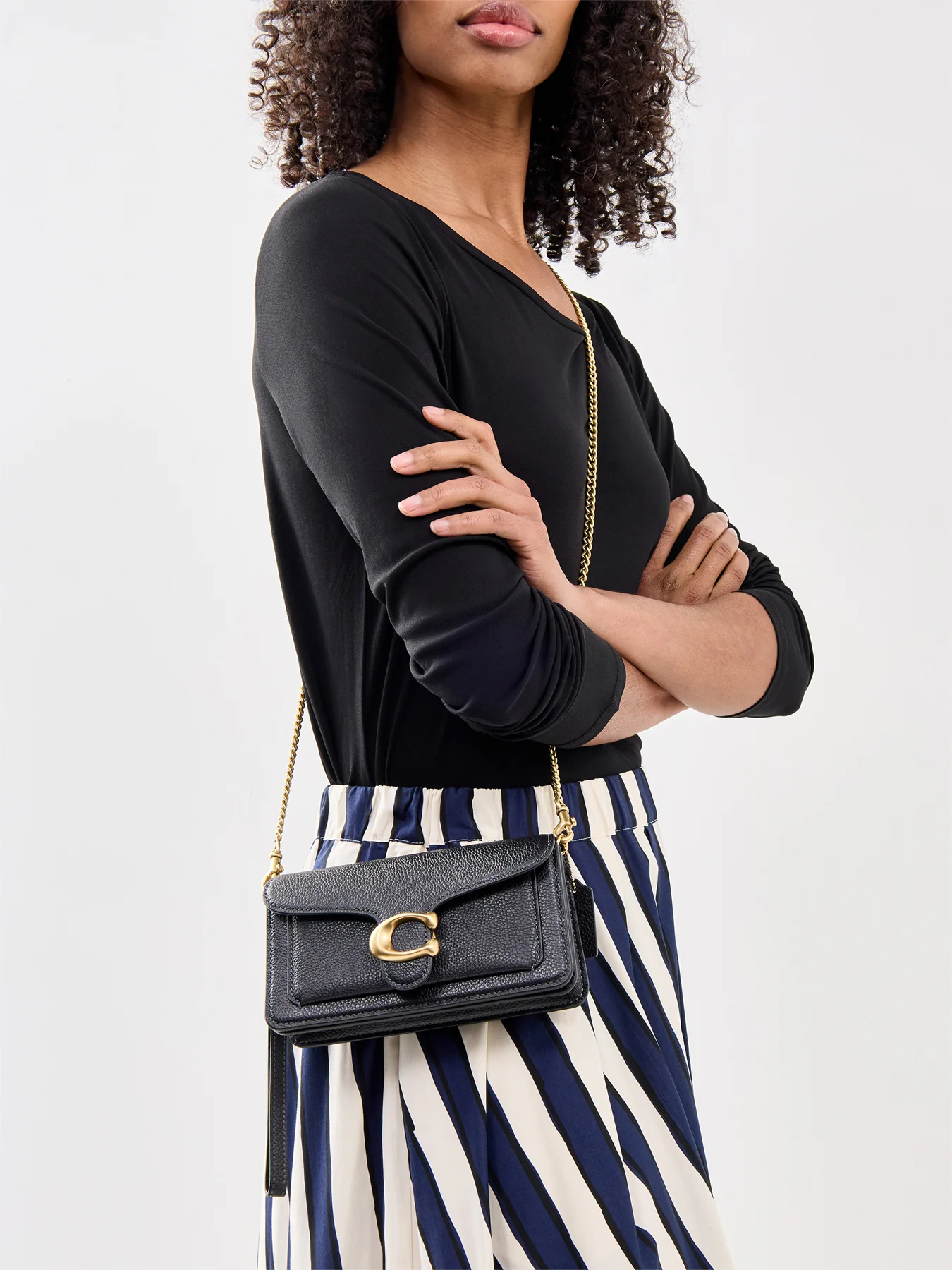 Leather Tabby Shoulder Bag 19 Black - Image 2