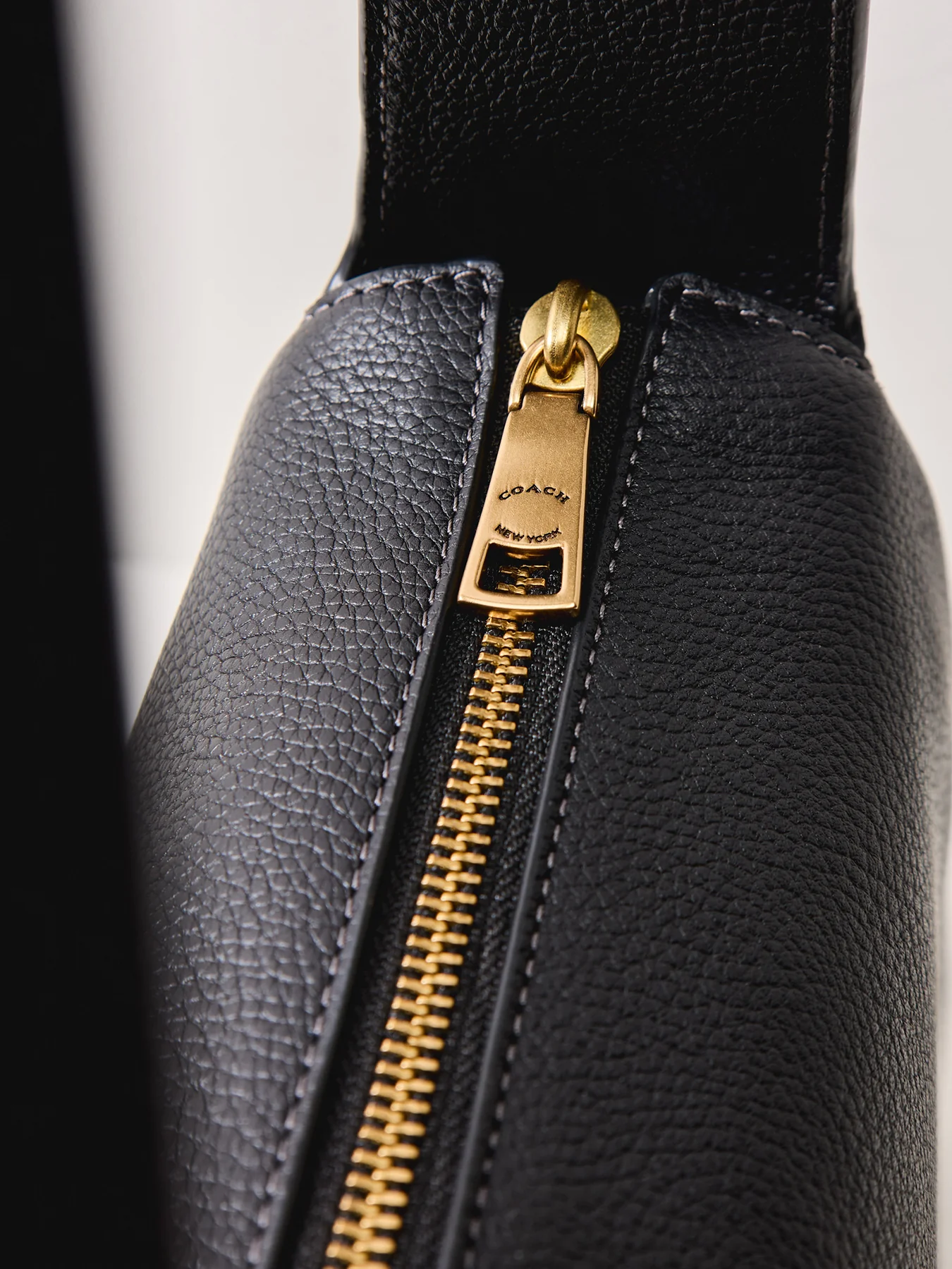 Polished Pebble Leather Lola Black Shoulder Bag - Image 5