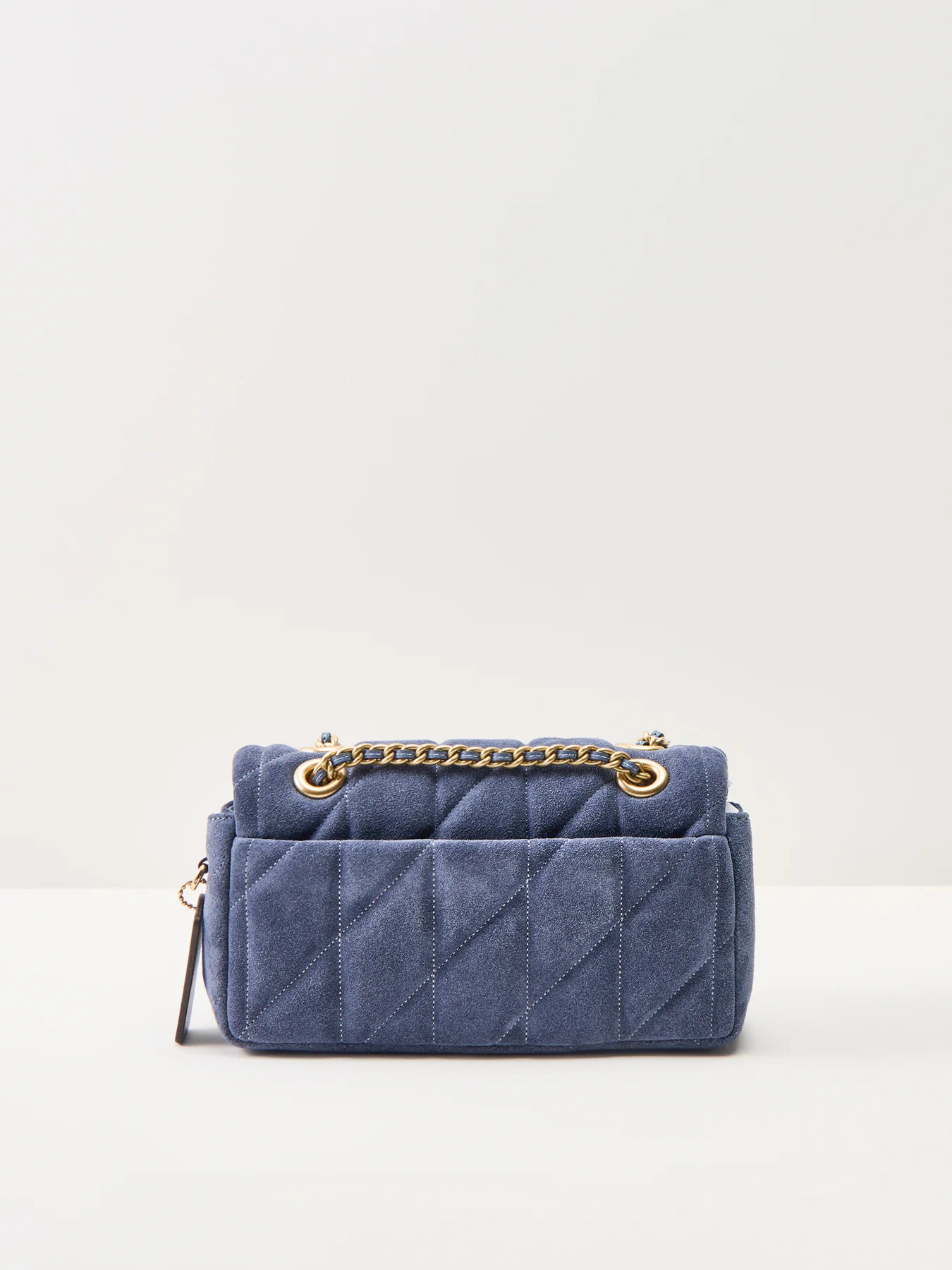 Quilted Suede Tabby Shoulder Bag 20 Blue - Image 3