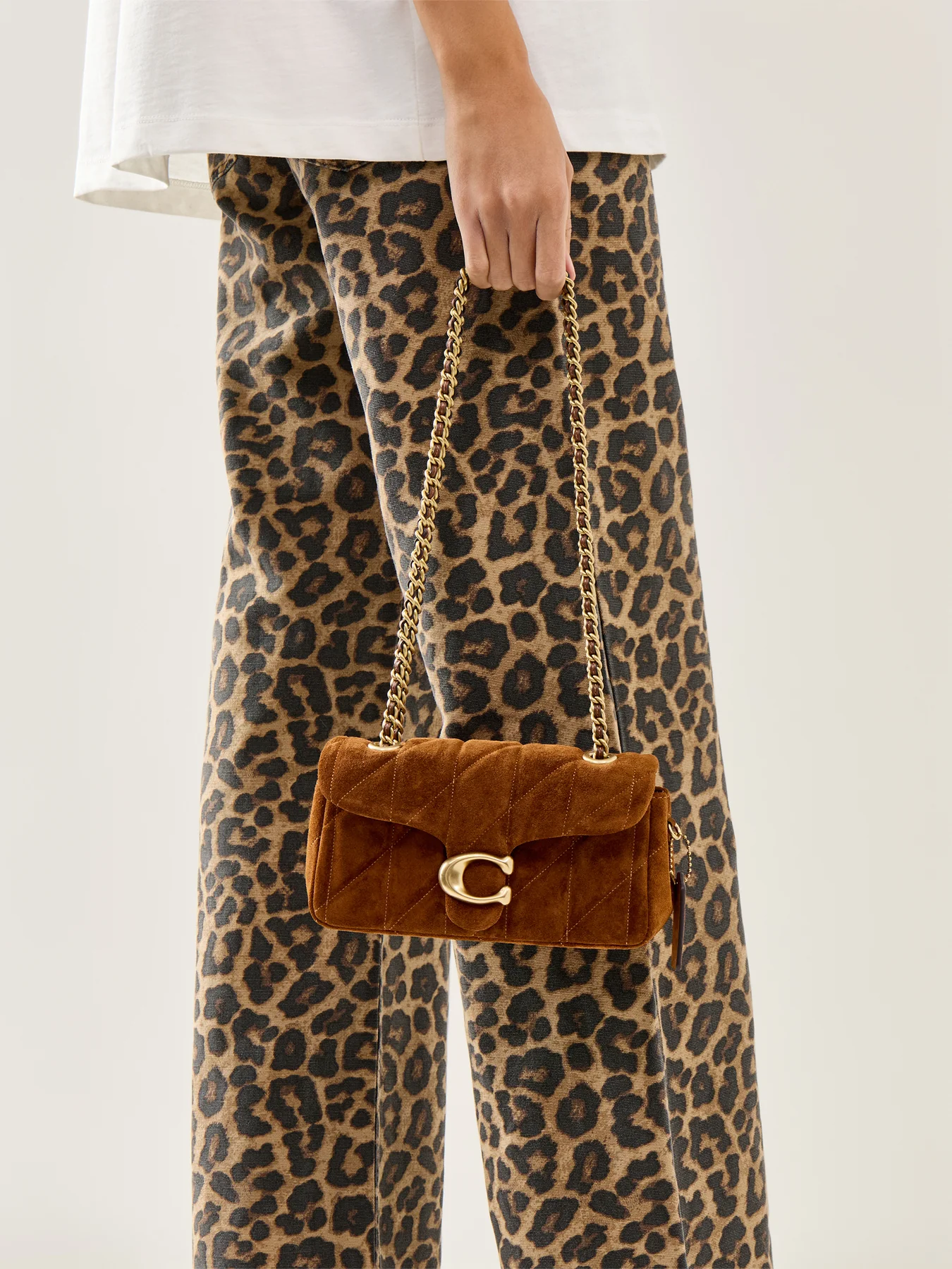 Quilted Suede Tabby Shoulder Bag 20 Brown - Image 2