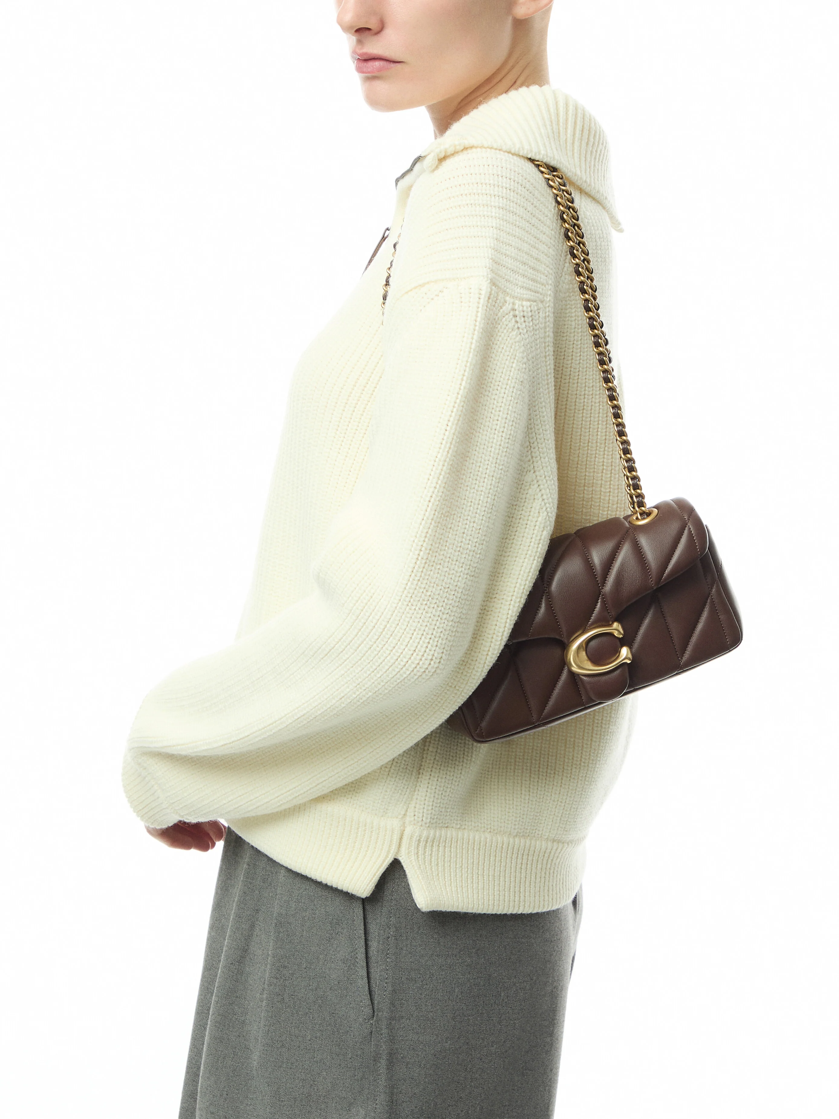Quilted Tabby Shoulder Leather Bag 20 Maple - Image 2