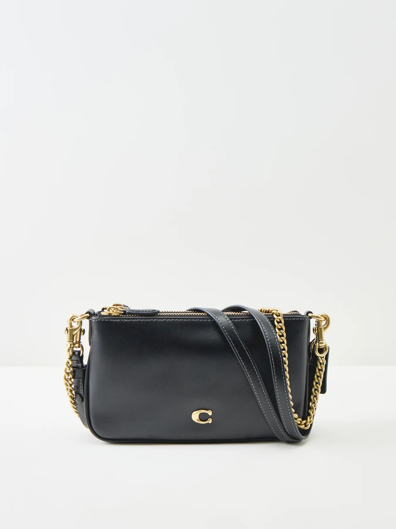 Audrey Leather Crossbody Bag Black - Image 6