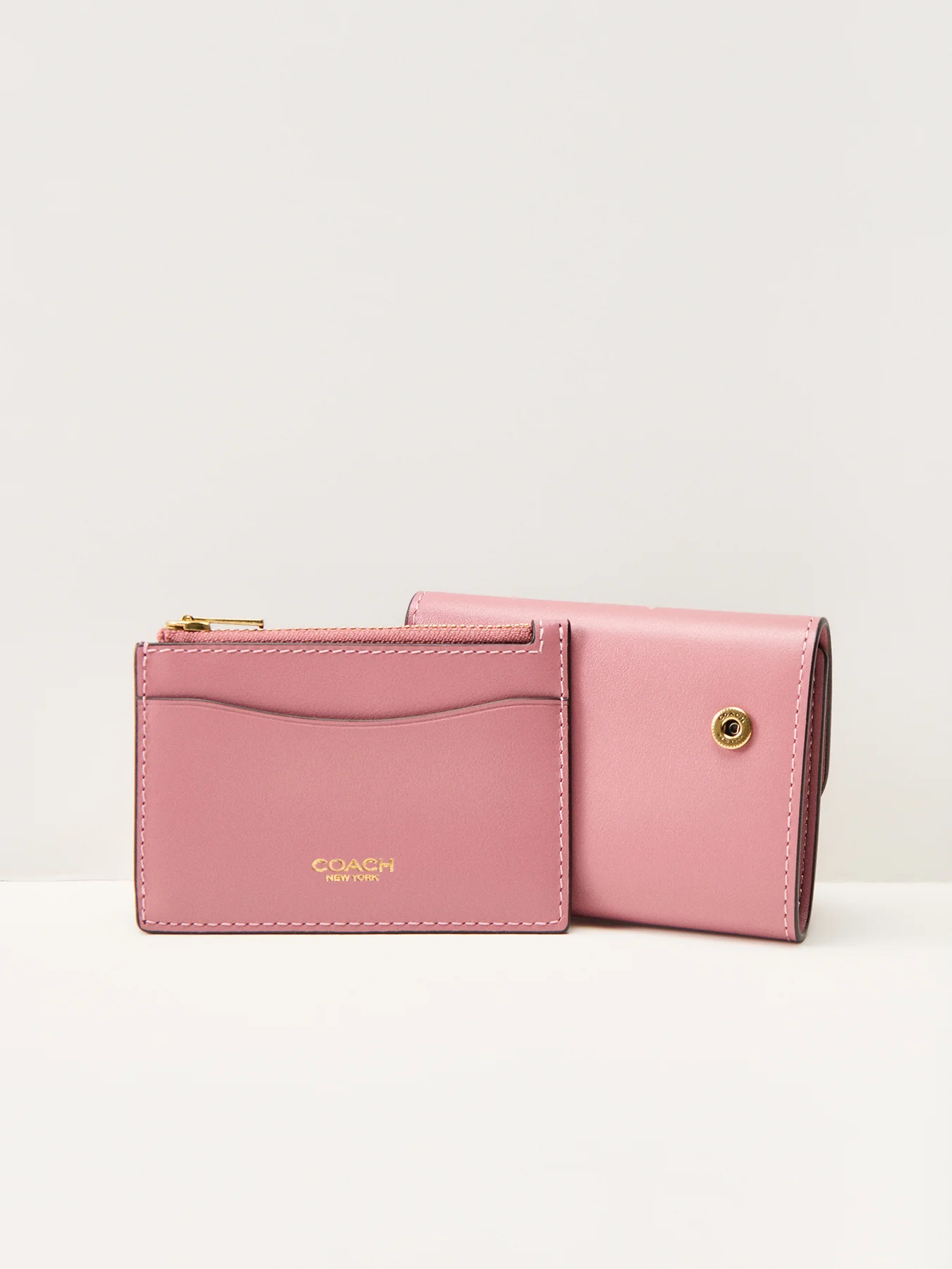 Refined Calf Leather Essential Card Holder Wallet Pink - Image 3