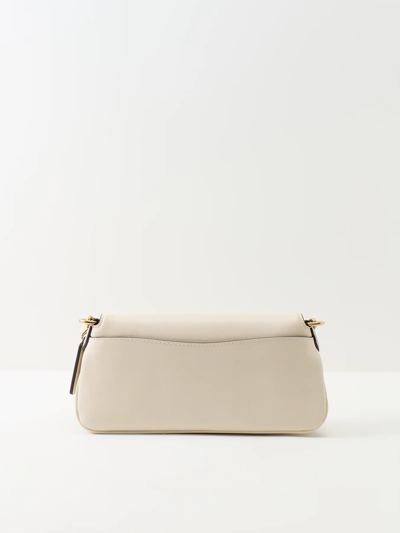 Refined Calf Leather Jet Shoulder Bag White - Image 3
