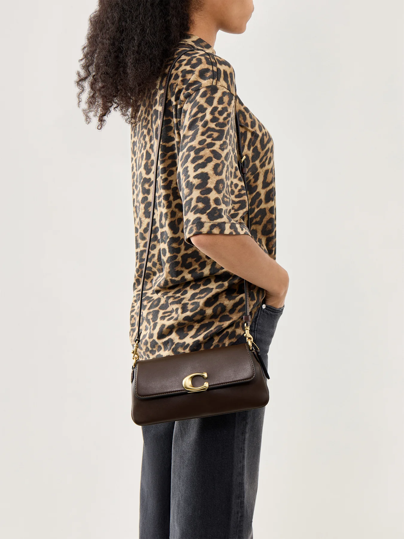 Refined Calf Leather Jet Shoulder Bag Maple - Image 2