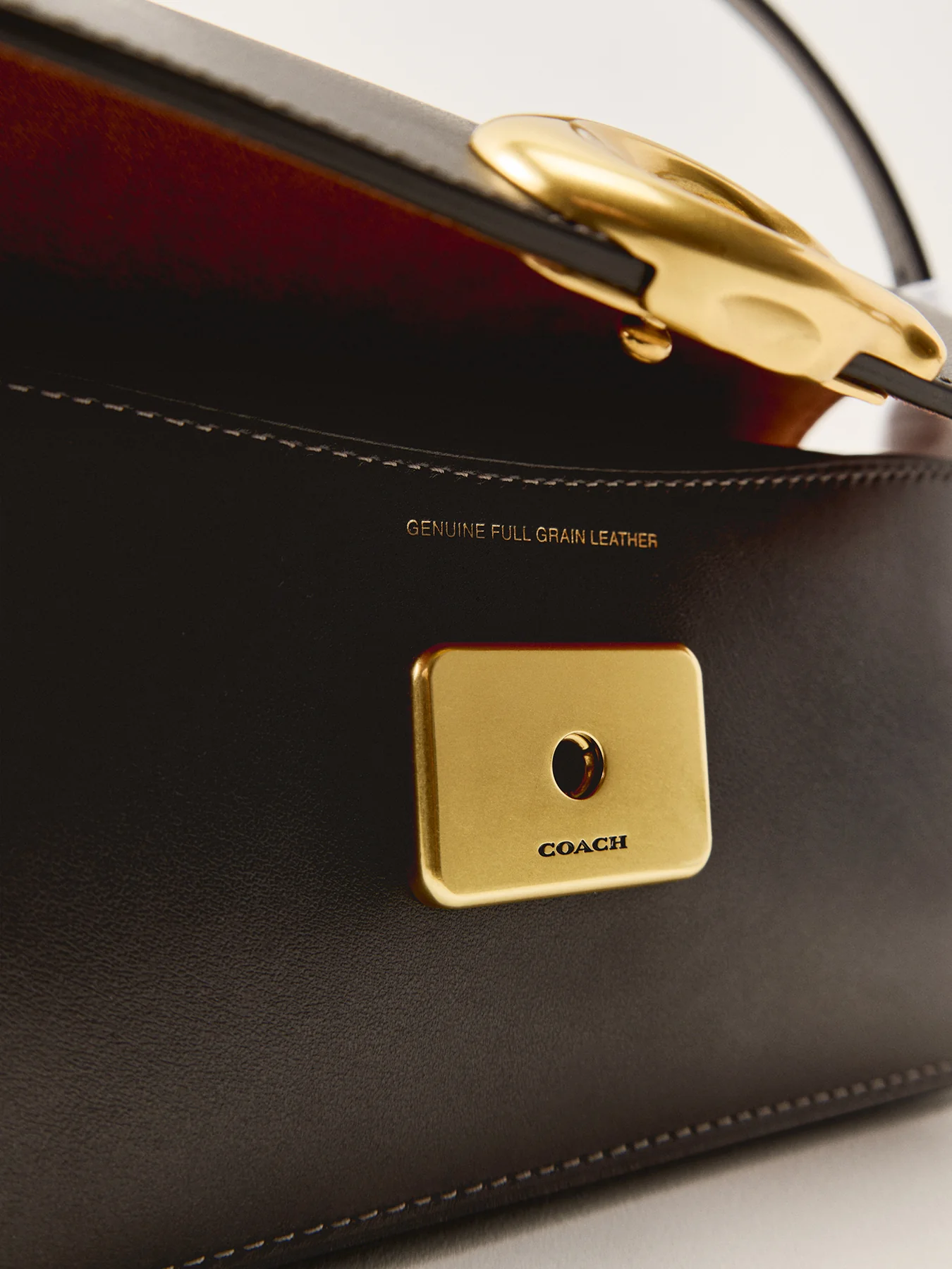 Refined Calf Leather Zoe Shoulder Bag Black - Image 5
