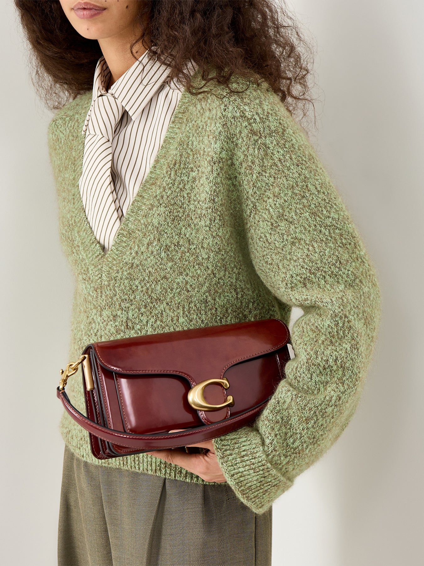 Spazzolato Leather Tabby Shoulder Bag Neutral - Image 2