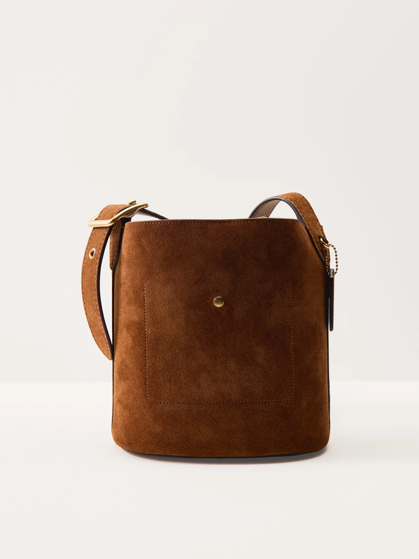 Suede Bleecker Bucket Bag 21 Brown - Image 4
