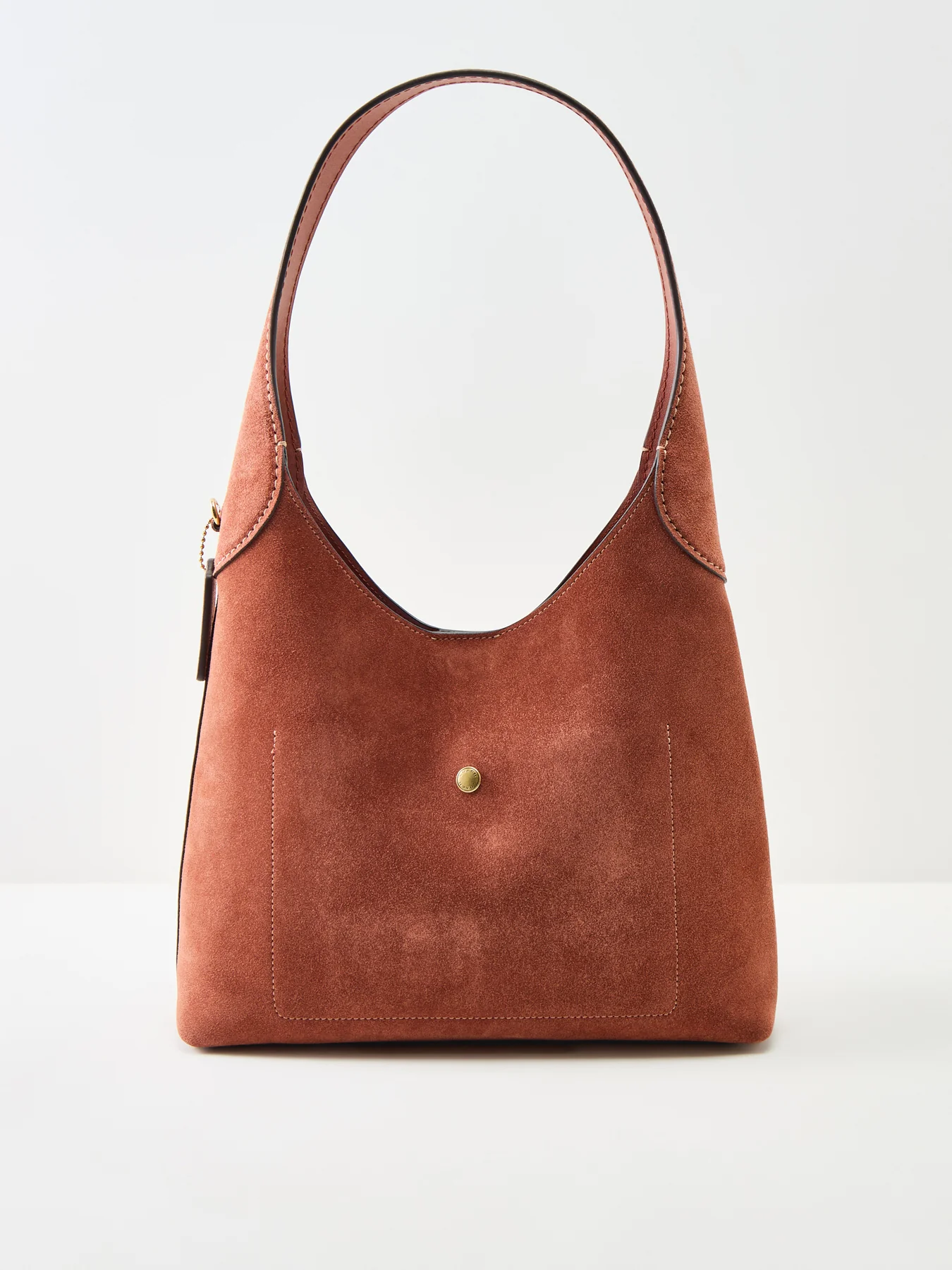 Suede Brooklyn Shoulder Bag 28 Tan - Image 3