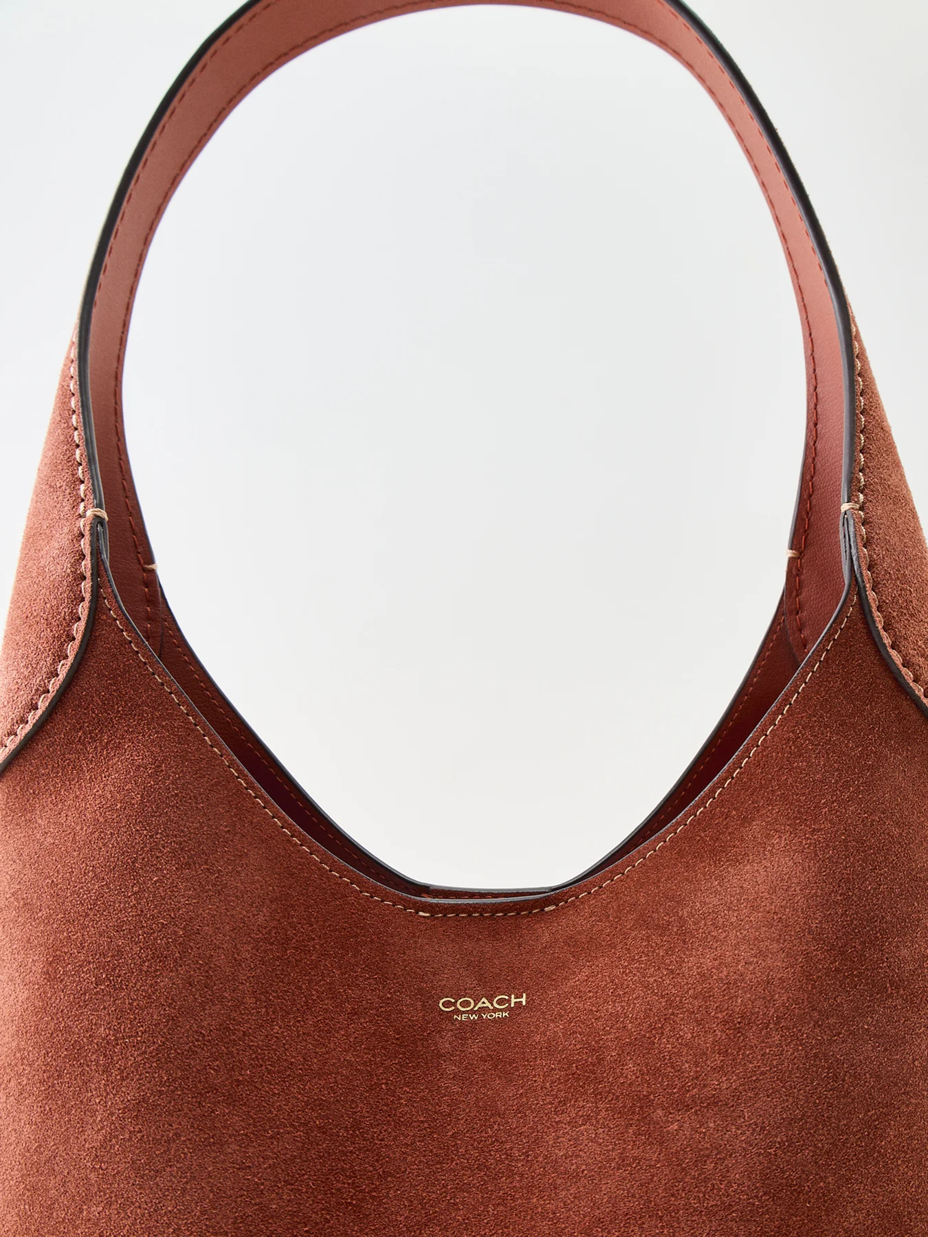 Suede Brooklyn Shoulder Bag 28 Tan - Image 5