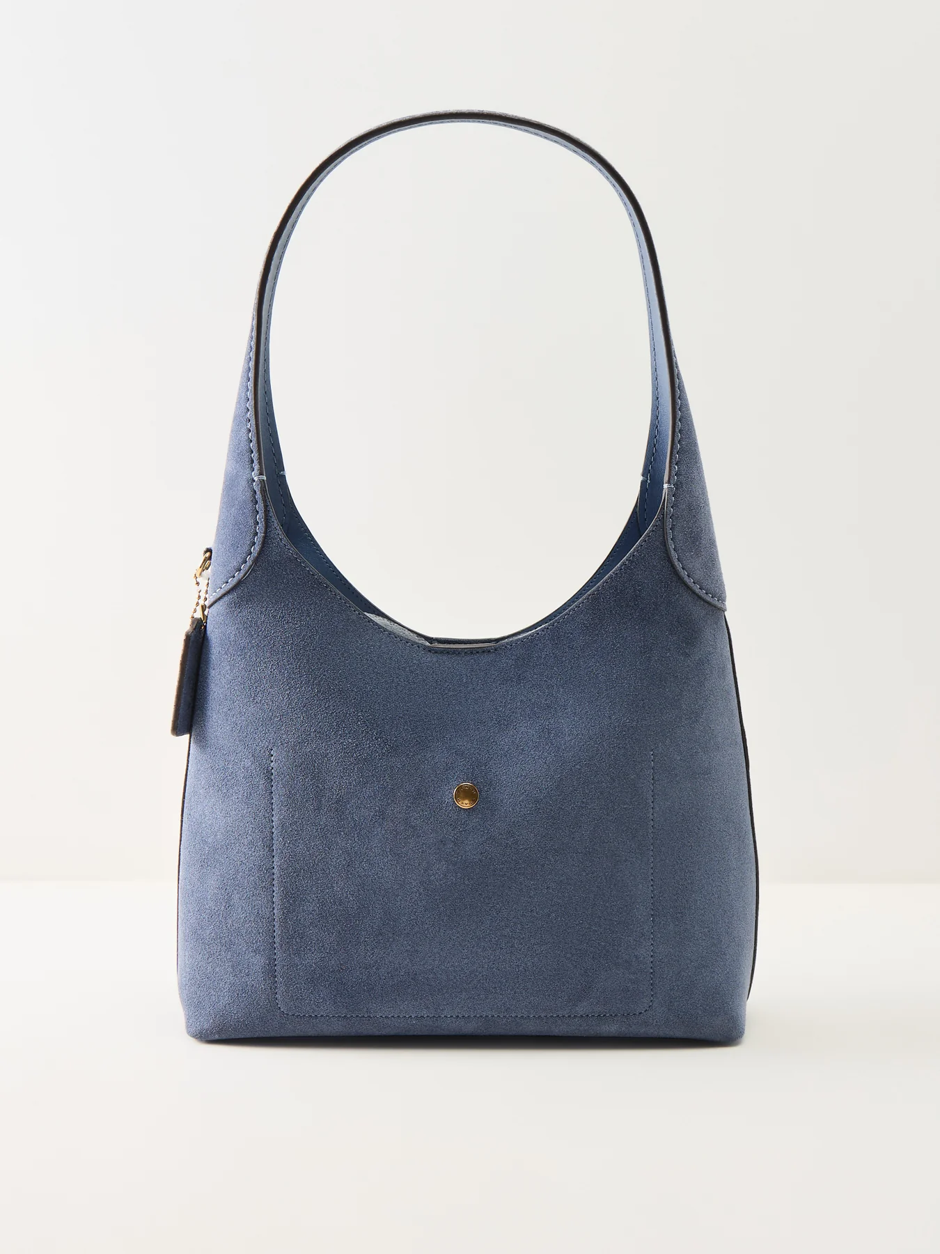 Suede Brooklyn Shoulder Bag 28 Blue - Image 3