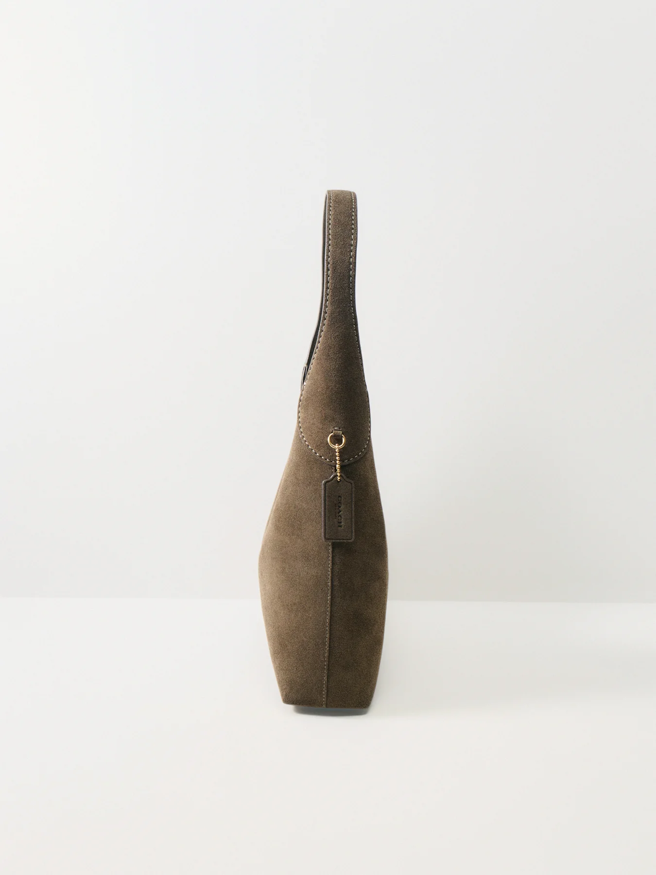 Suede Brooklyn Shoulder Bag 28 Olive - Image 4