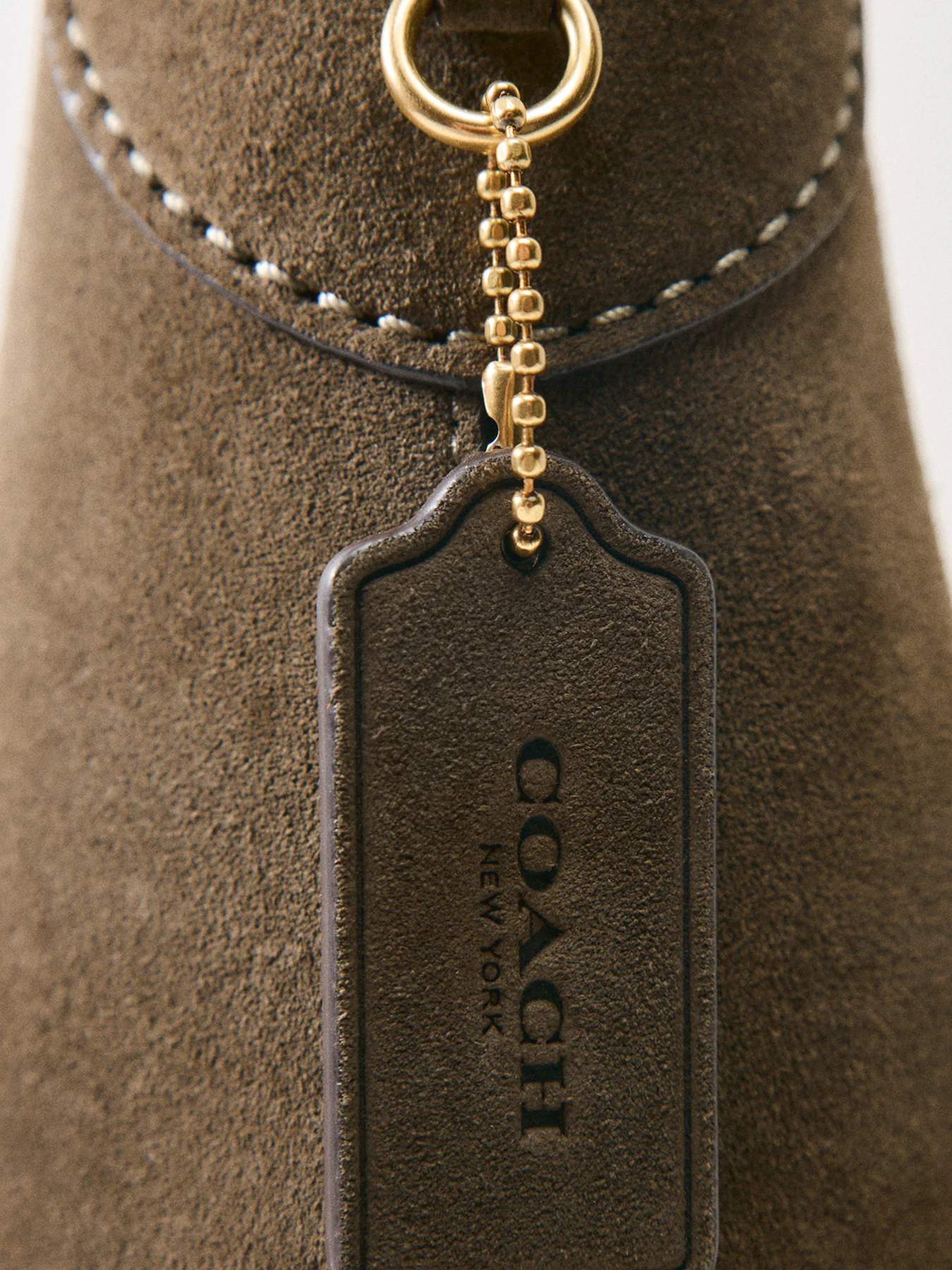 Suede Brooklyn Shoulder Bag 28 Olive - Image 5
