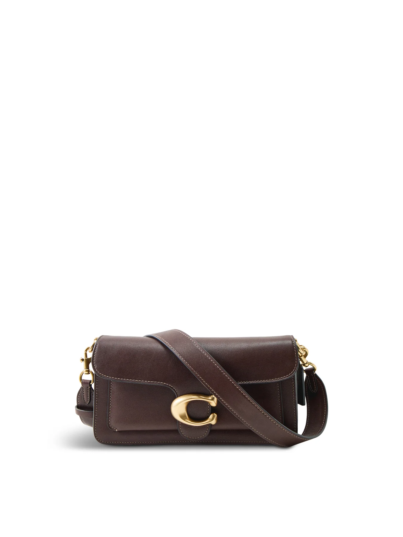 Tabby Soft Grain Leather Shoulder Bag 26 Brown