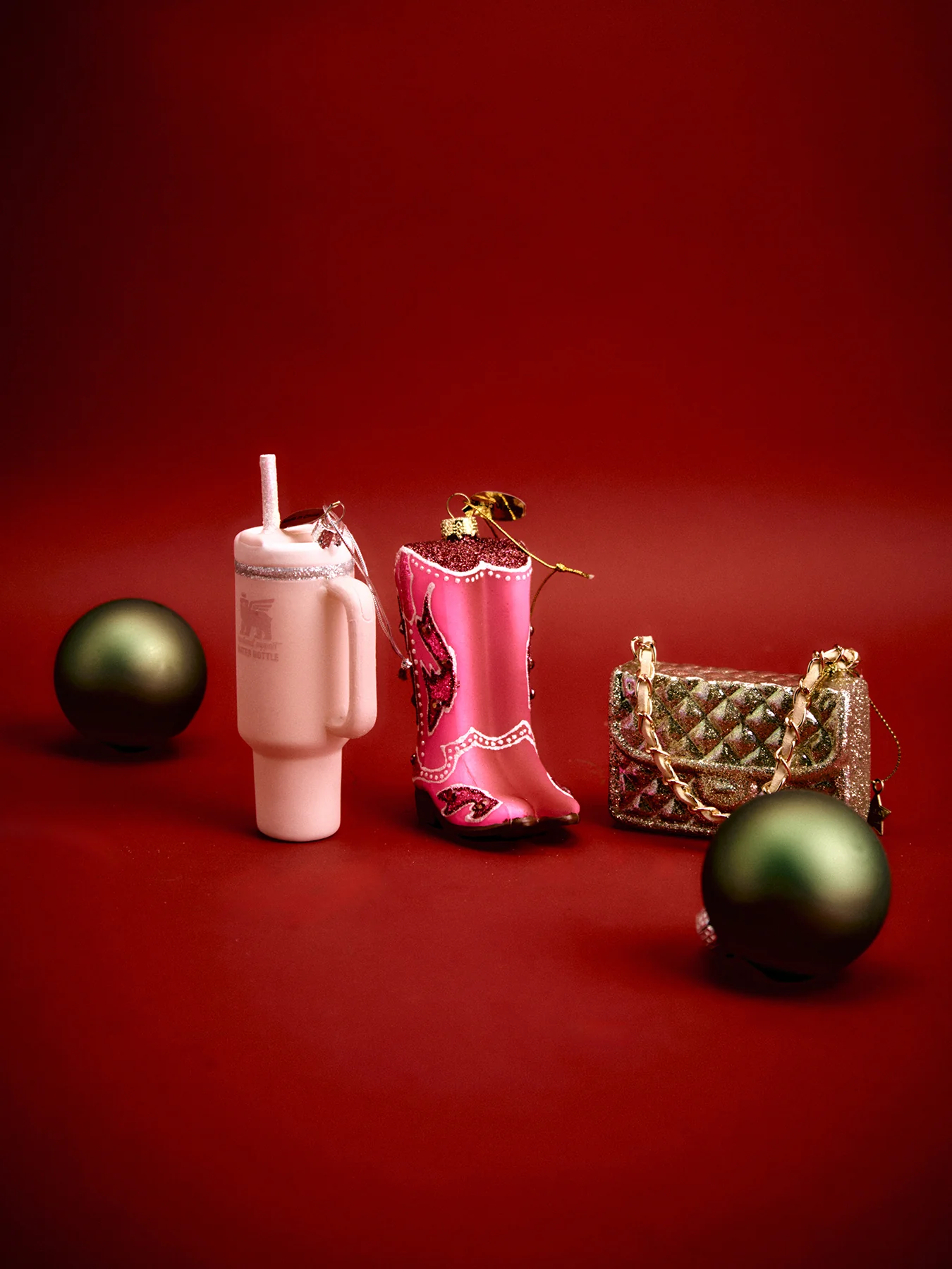 Pink Cowgirl Boots Christmas Tree Hanging Decoration - Image 2