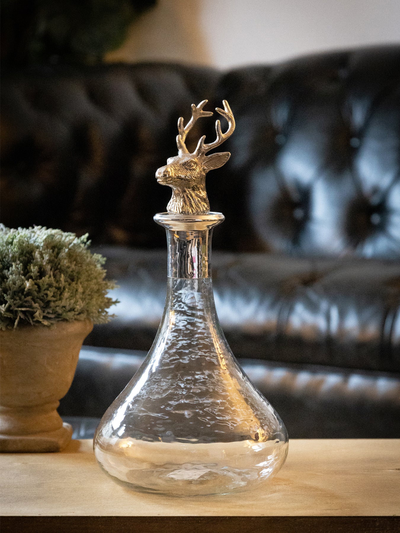 Culinary Concepts Glass Ships Decanter with Stag Stopper - Image 3