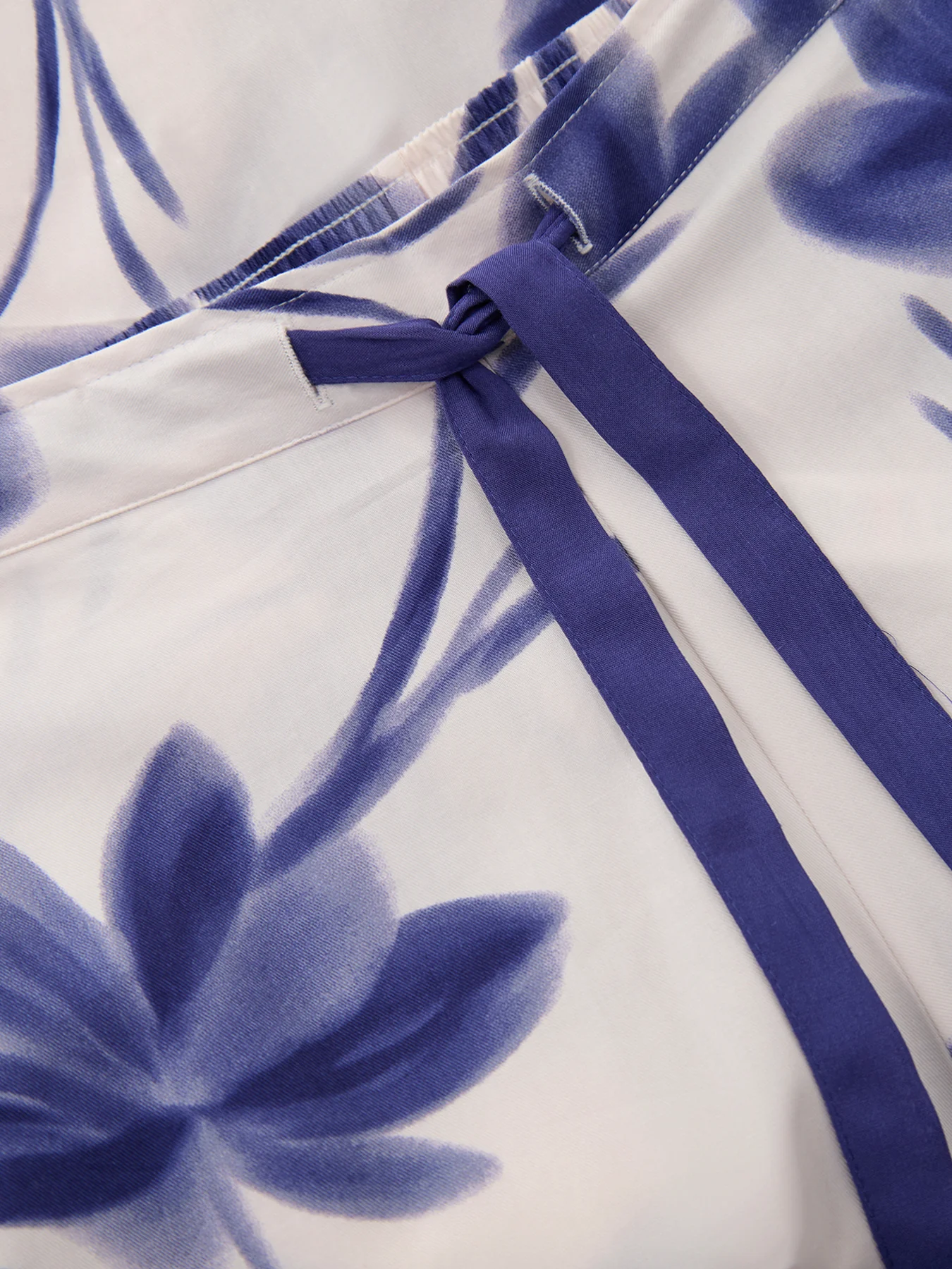 Navy Floral Print Wide Leg Pyjama Bottoms - Image 4
