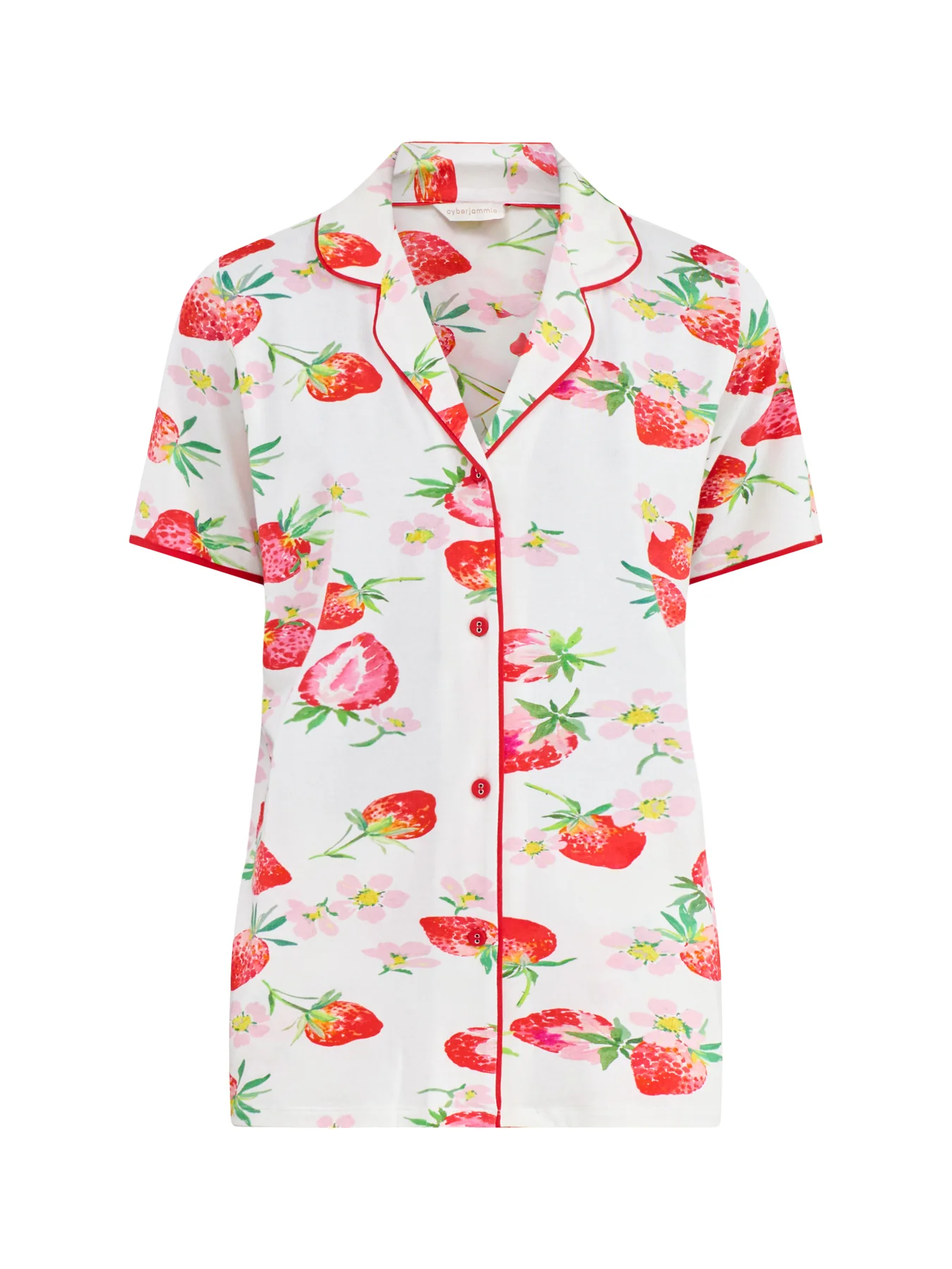 Strawberry Print Pyjama Top Red