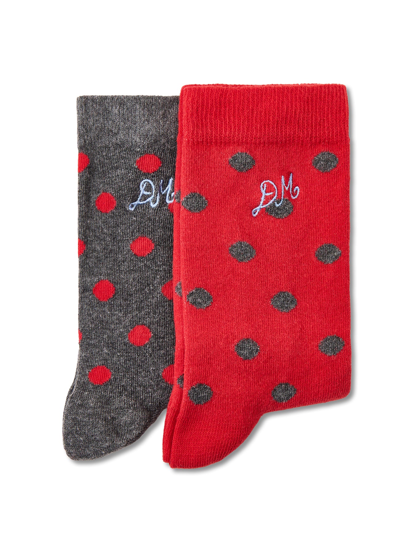 Spot Print Twin Pack Socks Red