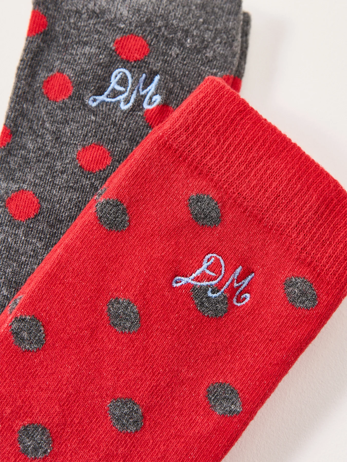 Spot Print Twin Pack Socks Red - Image 3